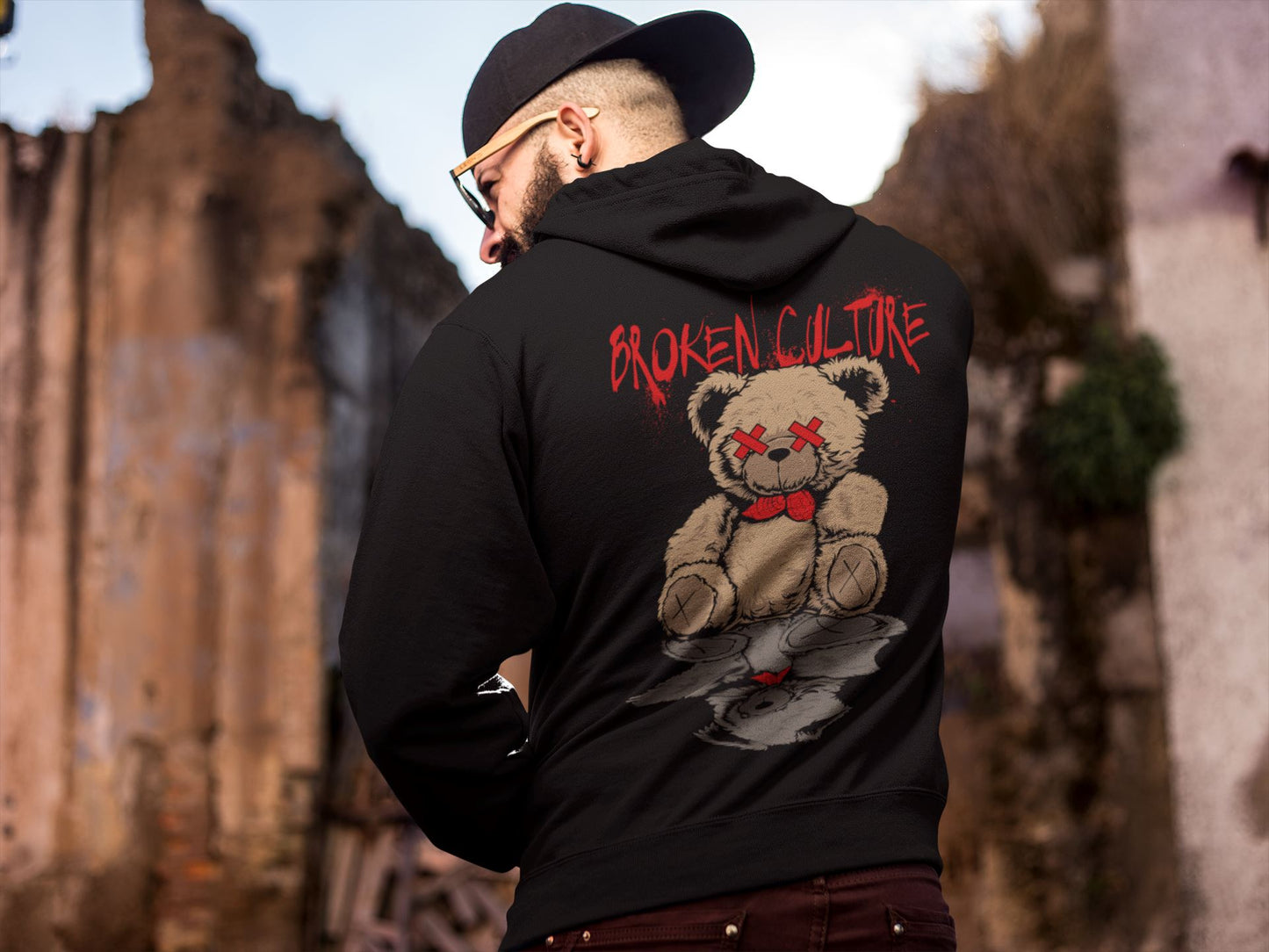 Broken Culture Bear Streetwear. Unisex-Kapuzenpullover Soulmates