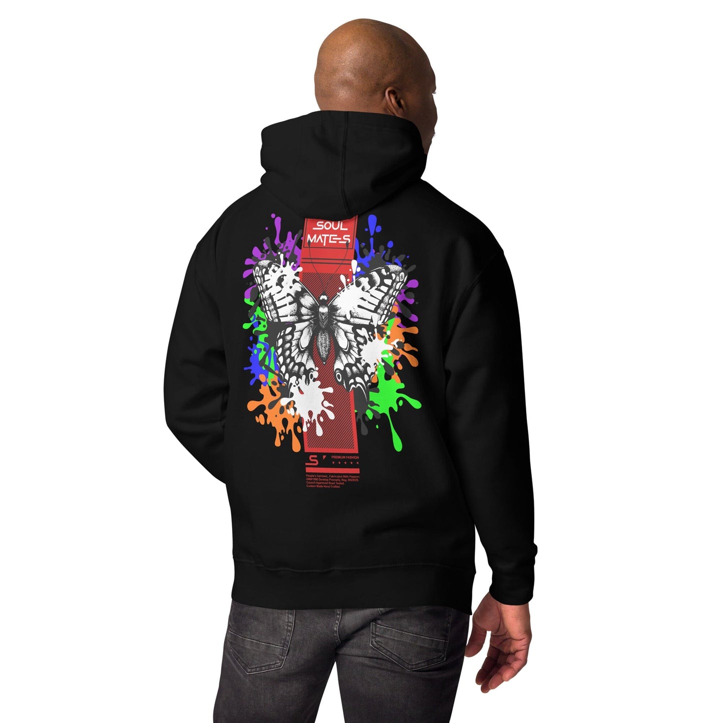 Butterfly Art Unisex-Kapuzenpullover Soulmates Schwarz S