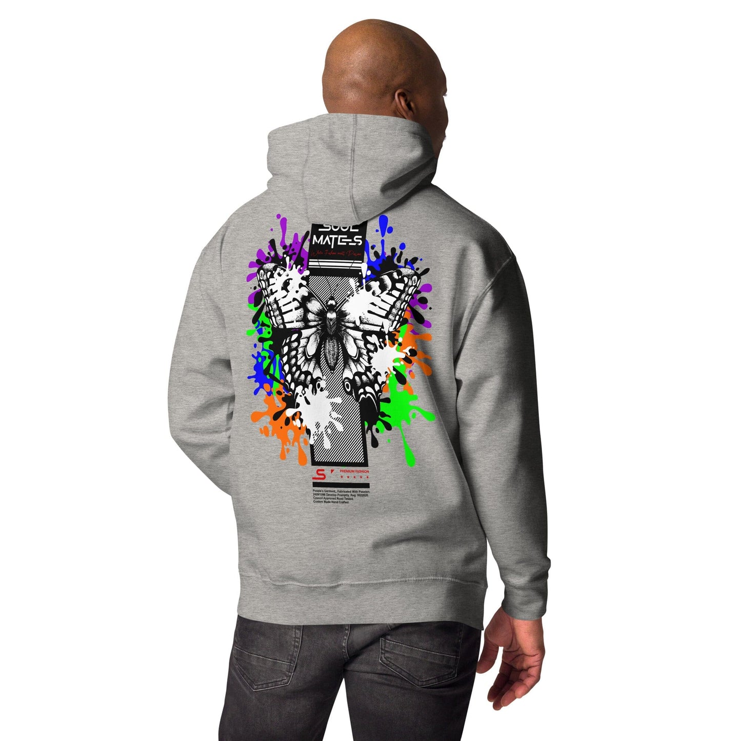 Butterfly Unisex-Kapuzenpullover Soulmates Carbon Grey S