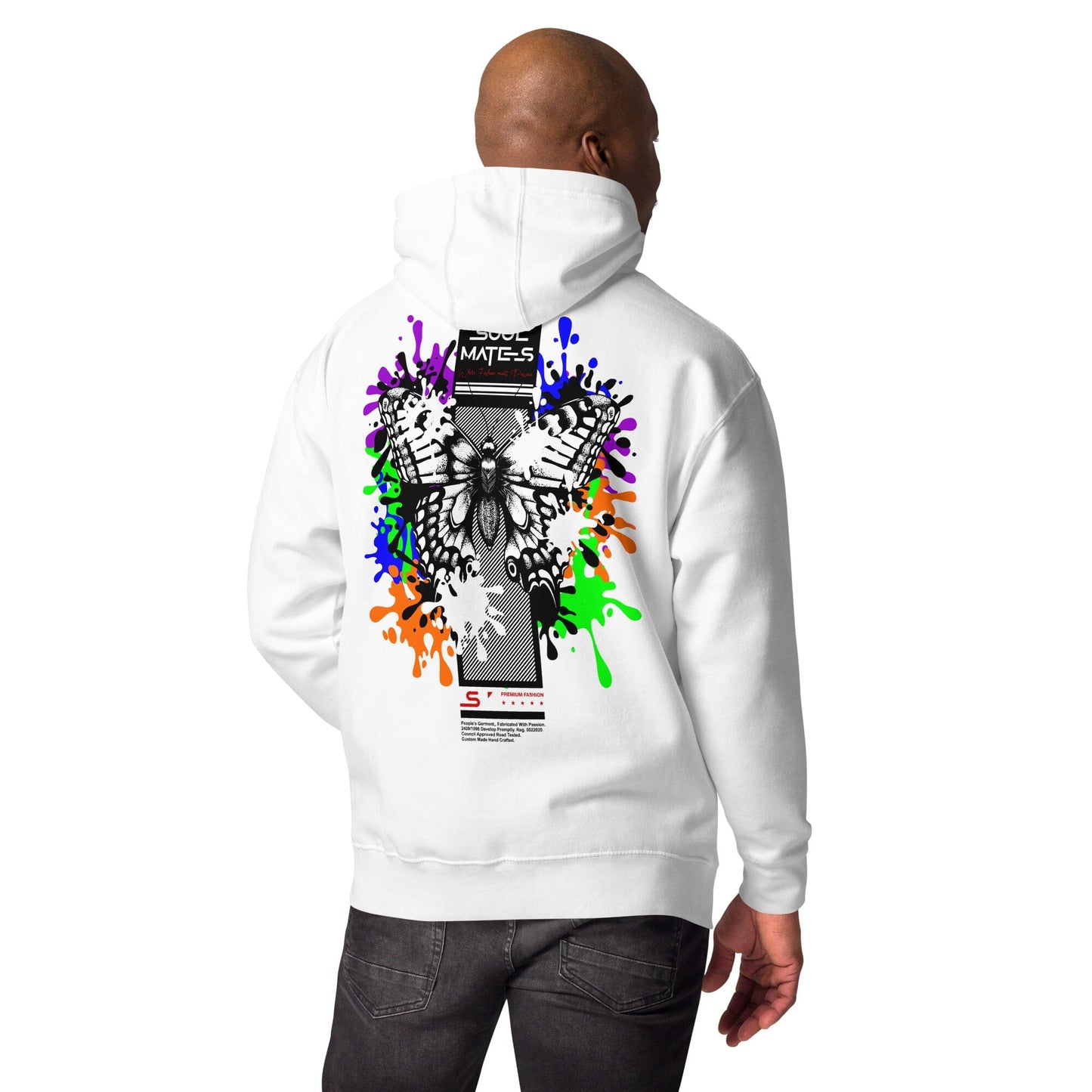 Butterfly Unisex-Kapuzenpullover Soulmates Weiß S