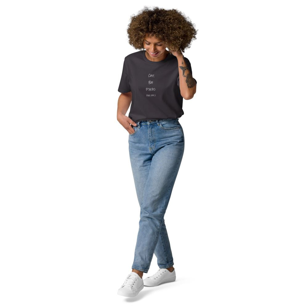 Cute but Psycho (but cute) Unisex-Bio-Baumwoll-T-Shirt Soulmates Anthracite S