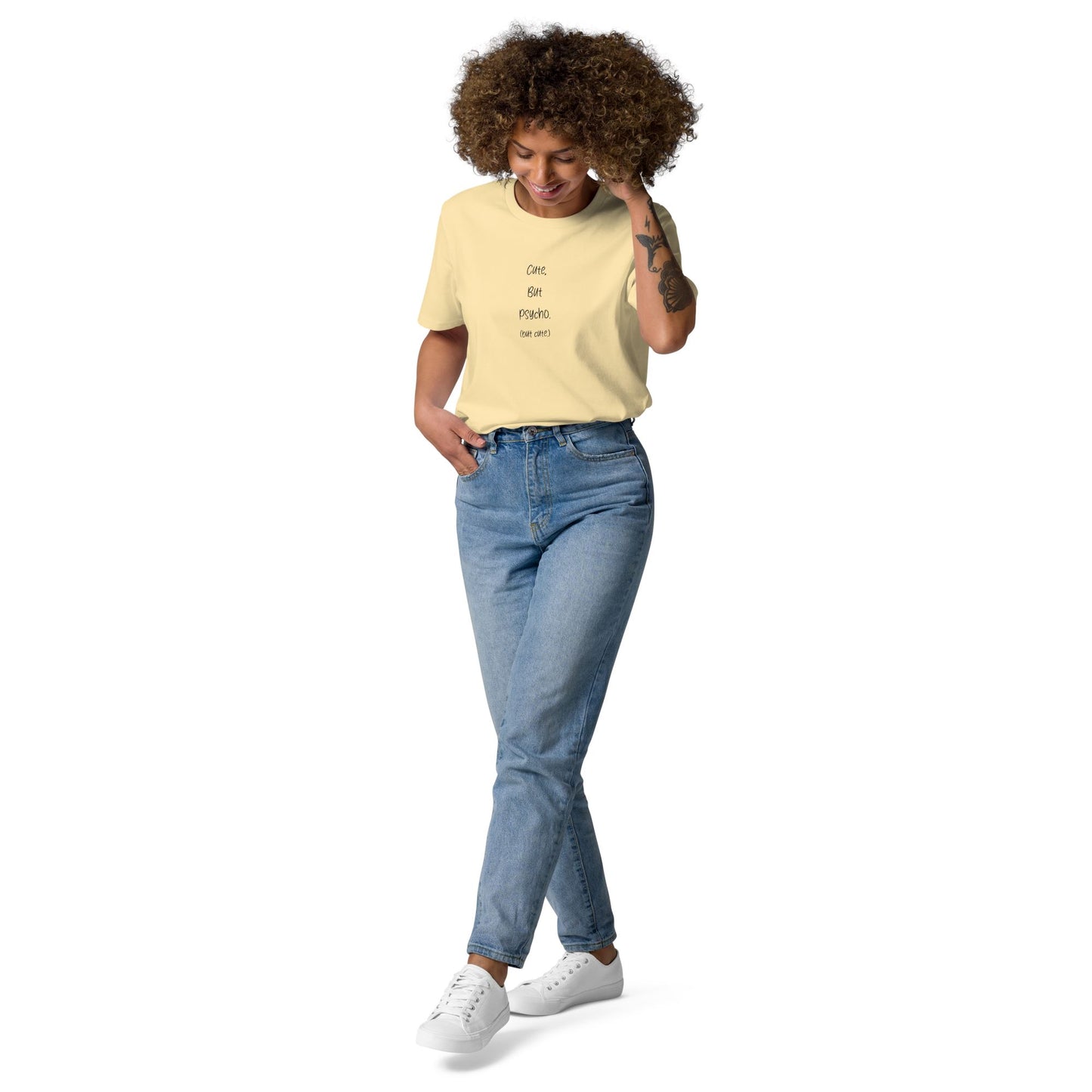 Cute but Psycho ( but cute ) Unisex-Bio-Baumwoll-T-Shirt Soulmates Butter S