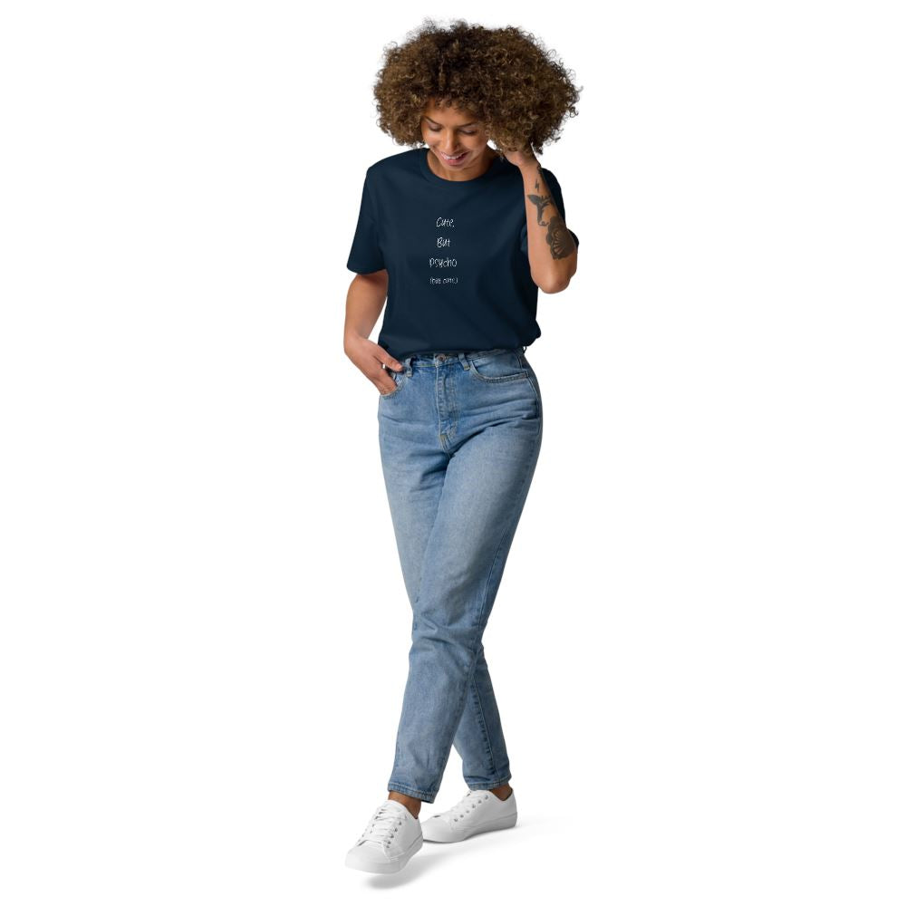 Cute but Psycho (but cute) Unisex-Bio-Baumwoll-T-Shirt Soulmates French Navy S