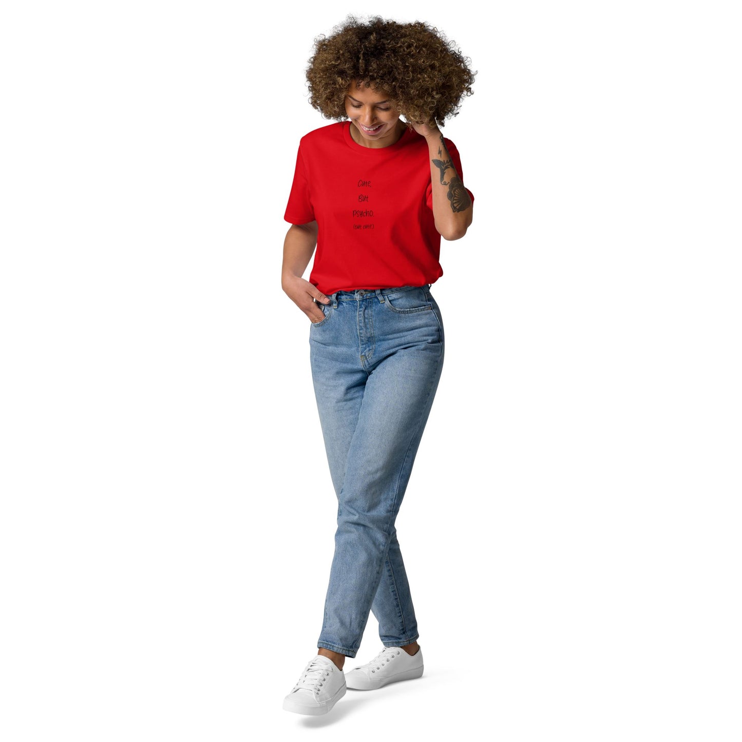 Cute but Psycho ( but cute ) Unisex-Bio-Baumwoll-T-Shirt Soulmates Rot S