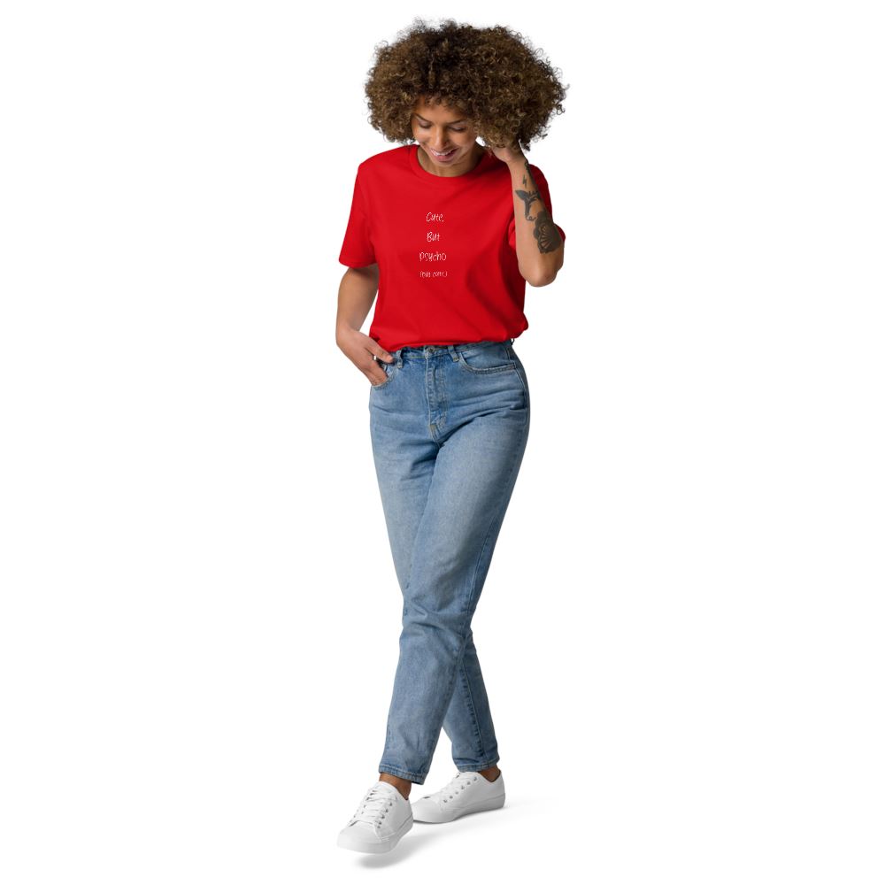 Cute but Psycho (but cute) Unisex-Bio-Baumwoll-T-Shirt Soulmates Rot S