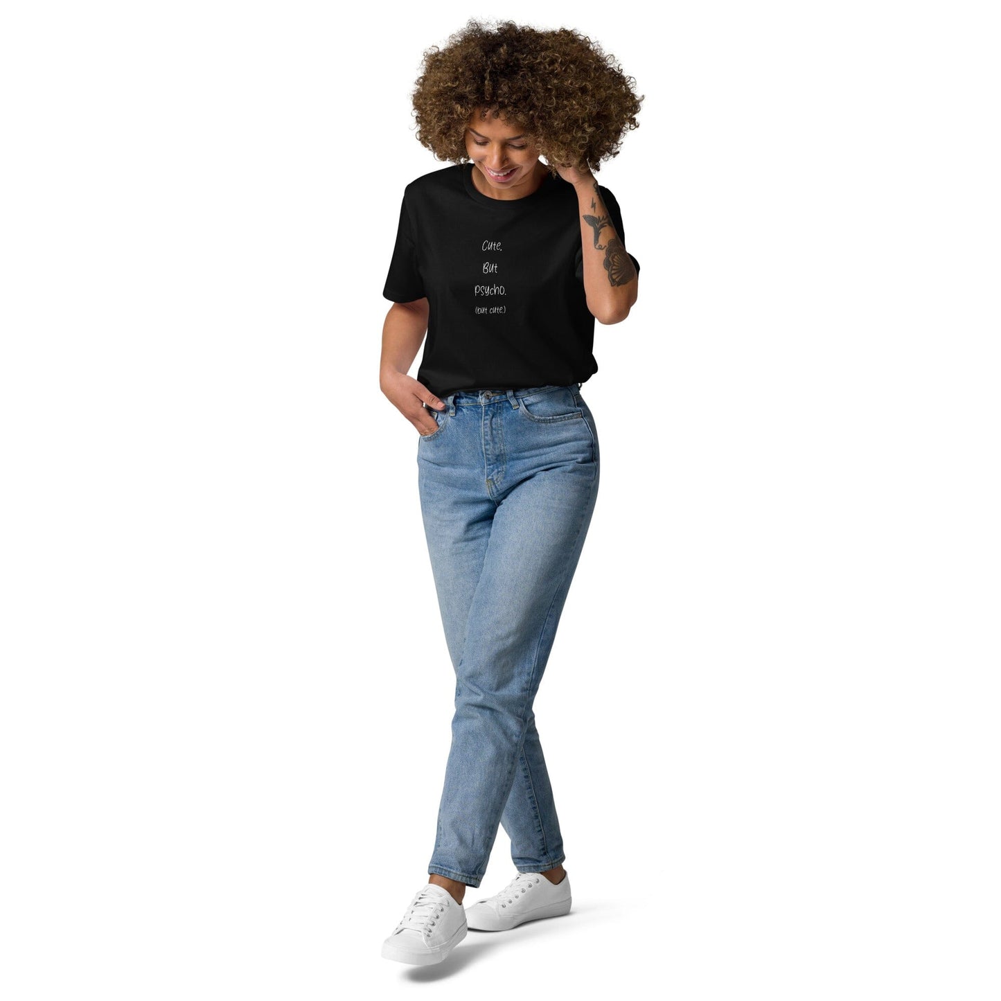 Cute but Psycho (but cute) Unisex-Bio-Baumwoll-T-Shirt Soulmates Schwarz S