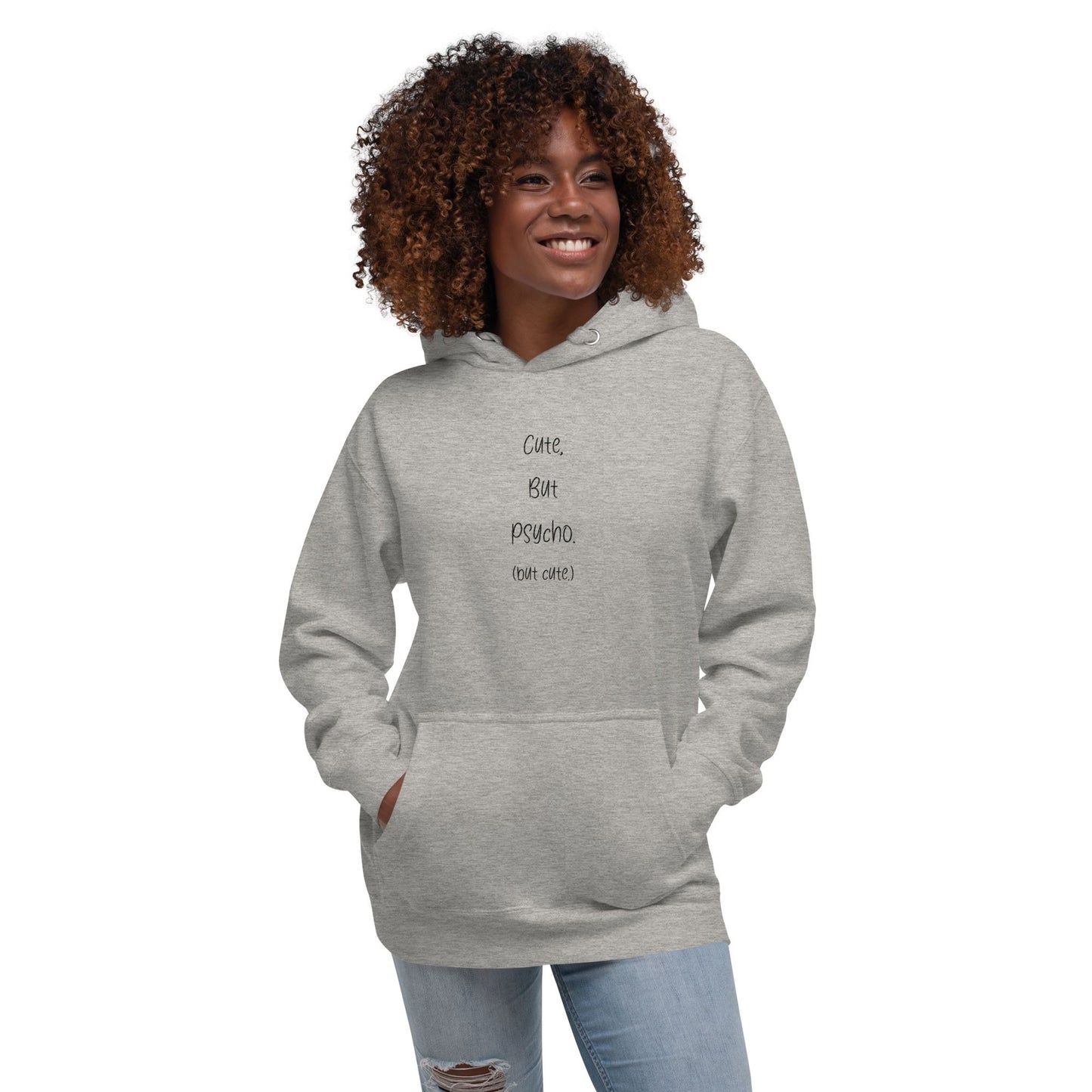 Cute but Psycho (but cute) Unisex-Kapuzenpullover Soulmates Carbon Grey S