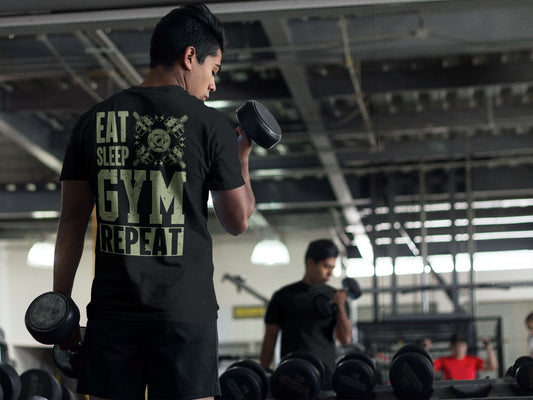 Eat Sleep Gym Repeat - Fuser Relaxed Shirt ST/ST Fuser Relaxed Shirt ST/ST Shirtee