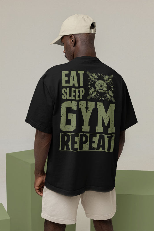 Eat Sleep Gym Repeat - Organic Oversized Shirt Blaster Oversized Shirt ST/ST Shirtee