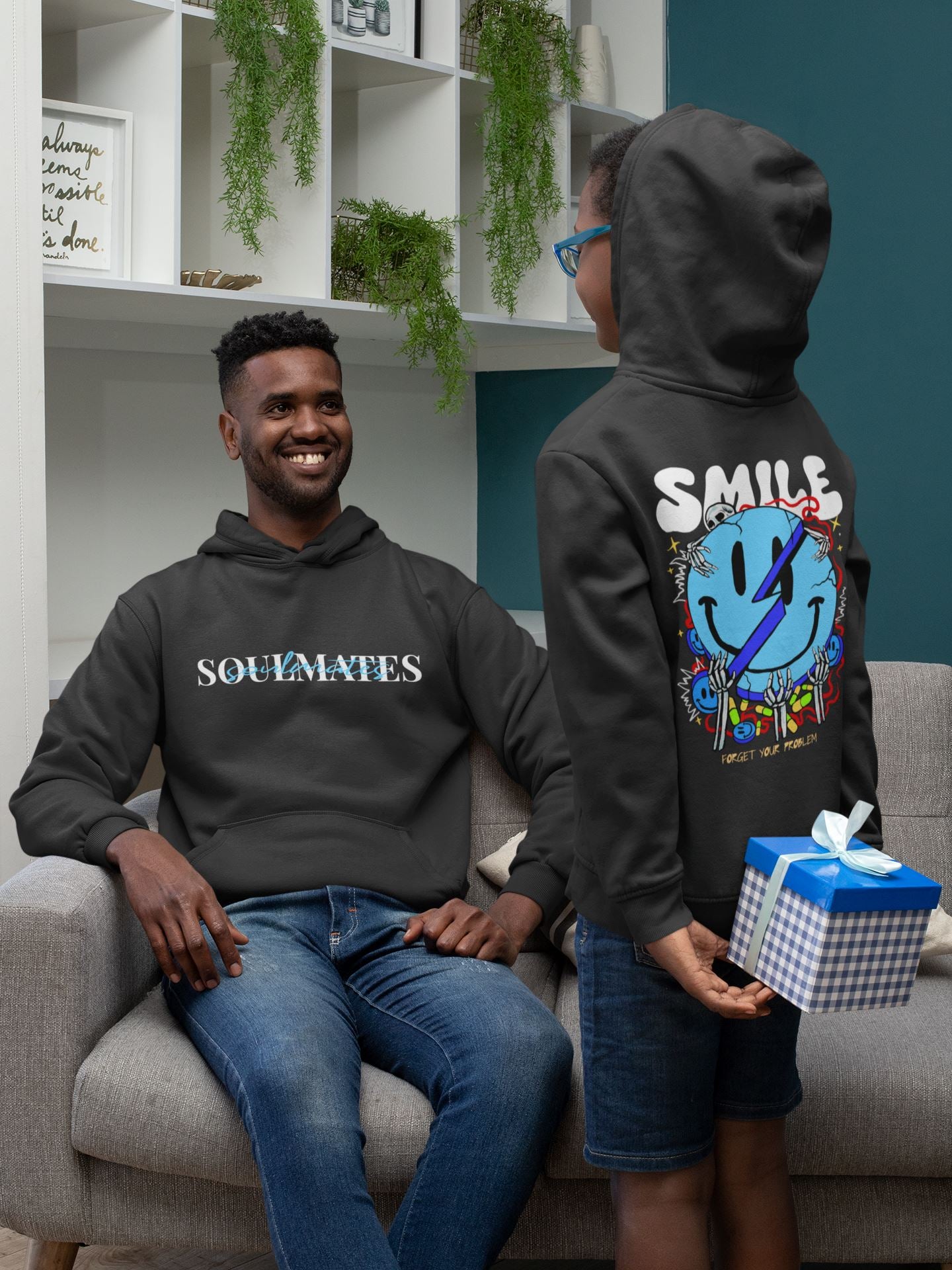 Forget your Problem, Keep Smile. Unisex-Kapuzenpullover Soulmates