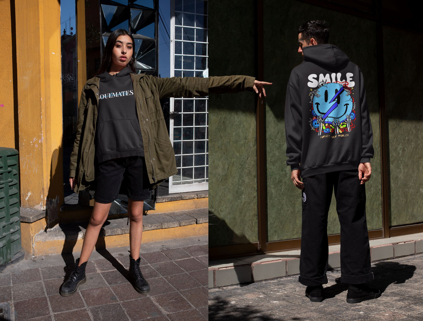 Forget your Problem, Keep Smile. Unisex-Kapuzenpullover Soulmates