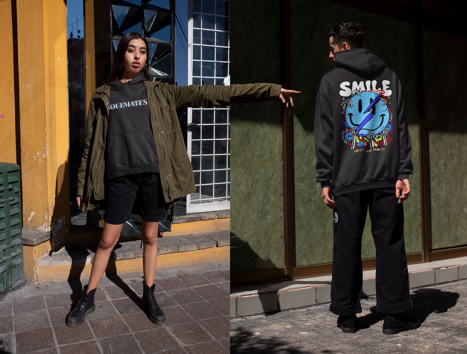 Forget your Problem, Keep Smile. Unisex-Kapuzenpullover Soulmates