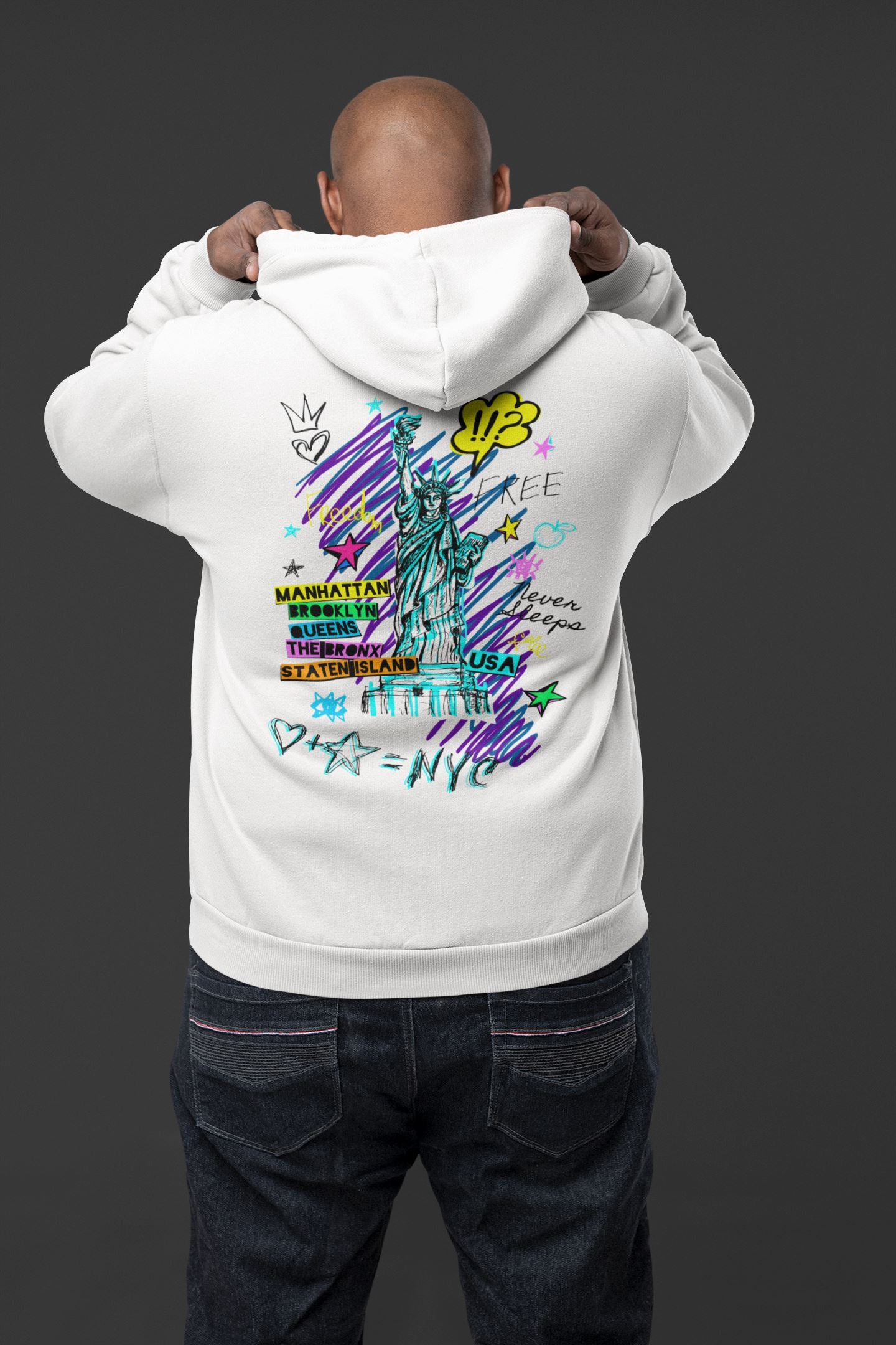 Freedom I Love NYC, Graffiti Design. Unisex-Kapuzenpullover Soulmates