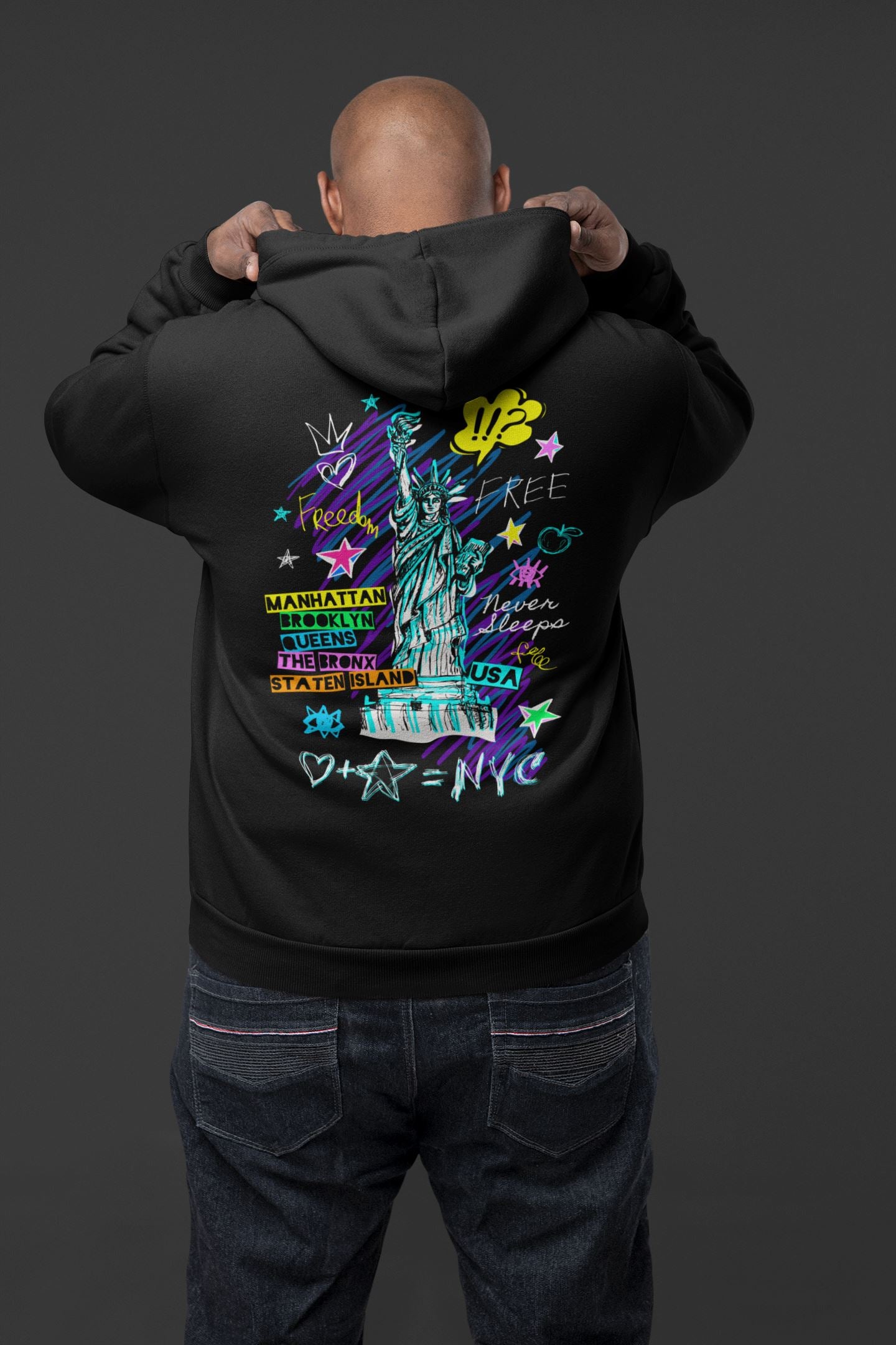 Freedom I Love NYC, Graffiti Design. Unisex-Kapuzenpullover Soulmates