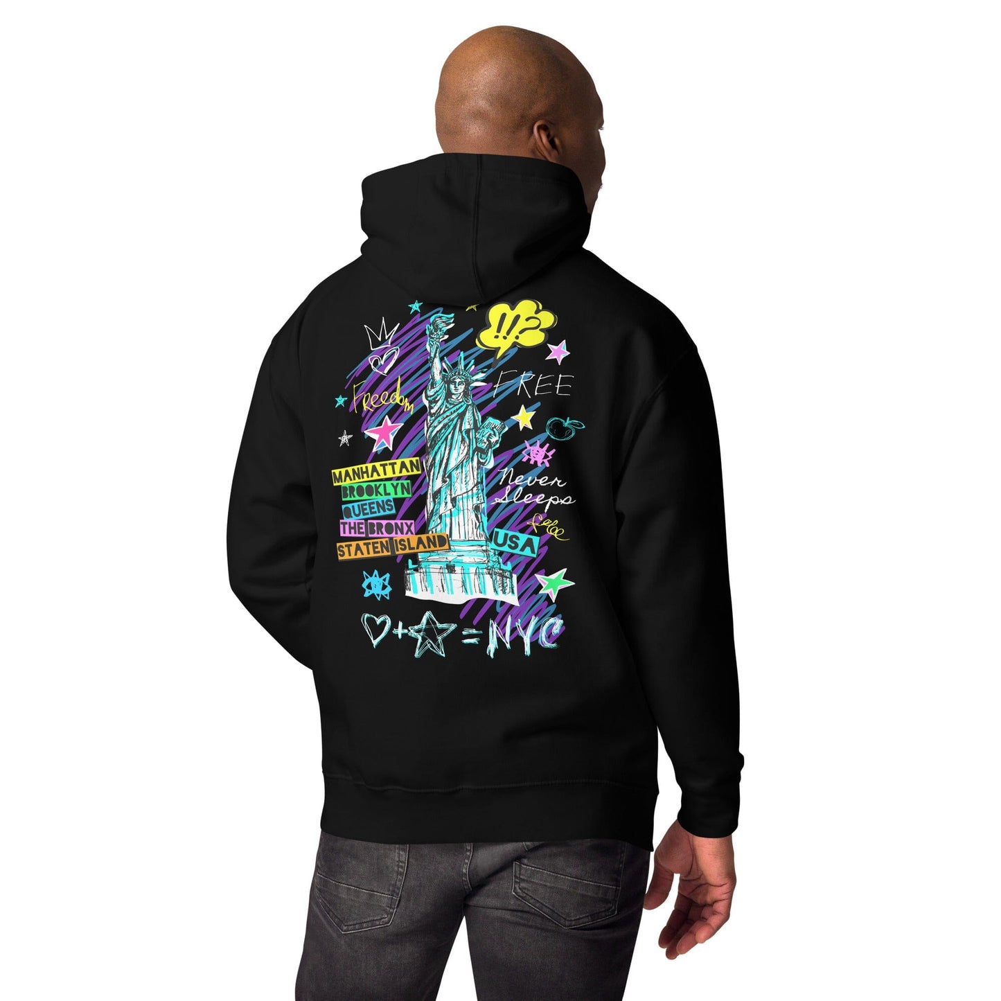Freedom I Love NYC, Graffiti Design. Unisex-Kapuzenpullover Soulmates S
