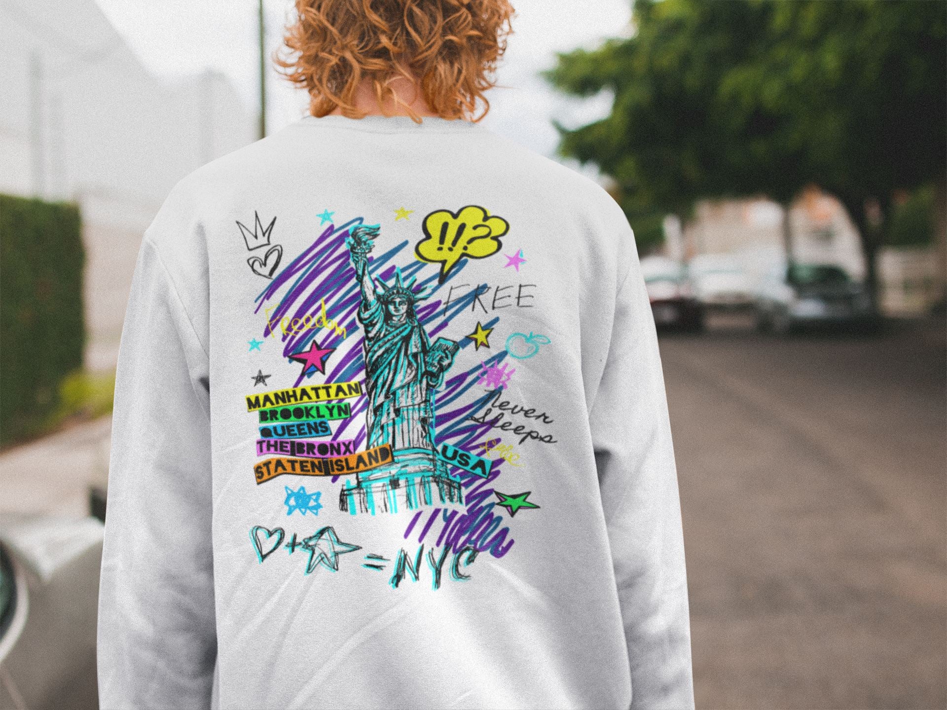 Freedom I Love NYC, Graffiti Soulmates Design. Unisex-Premium-Pullover Soulmates