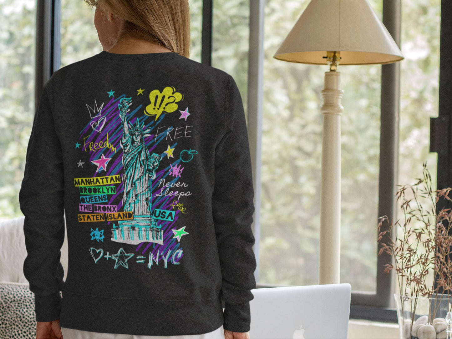 Freedom I Love NYC, Graffiti Soulmates Design. Unisex-Premium-Pullover Soulmates