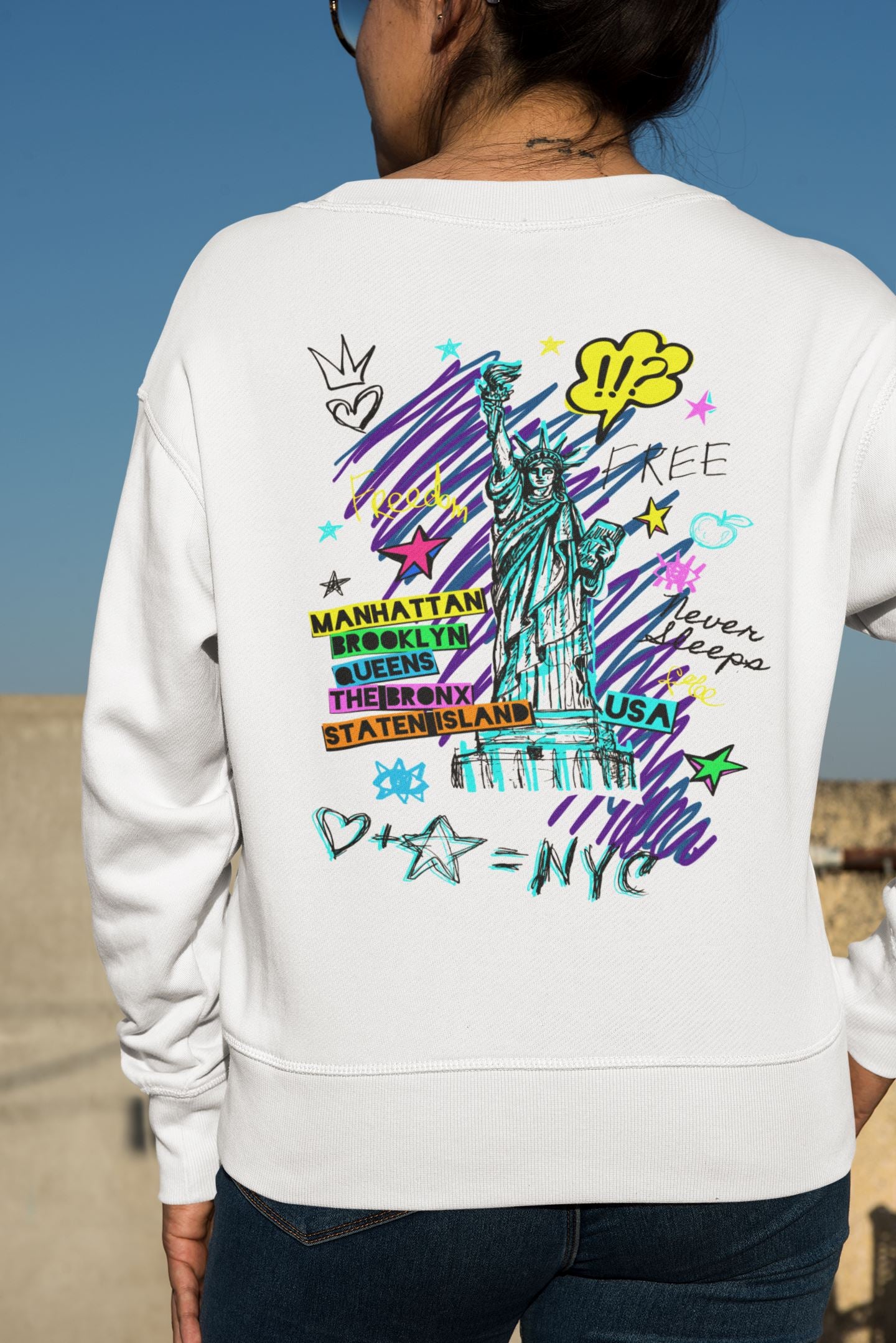 Freedom I Love NYC, Graffiti Soulmates Design. Unisex-Premium-Pullover Soulmates