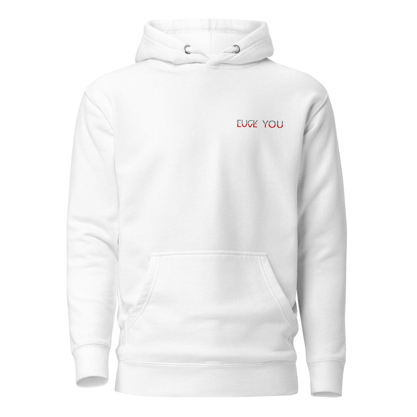 Fuck You Love You Soulmates Design. Unisex-Kapuzenpullover Soulmates Weiß S