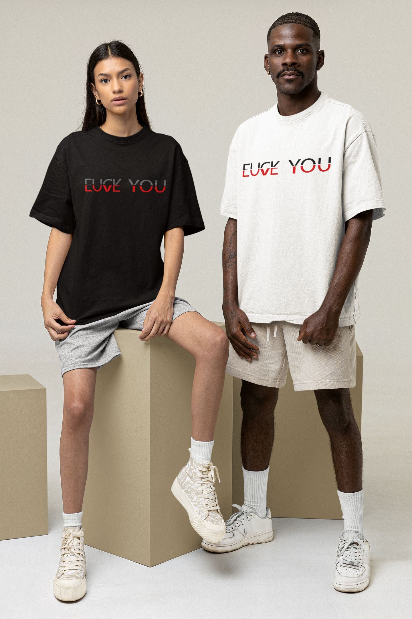 Fuck You Love You Soulmates Design Unisex-T-Shirt Soulmates