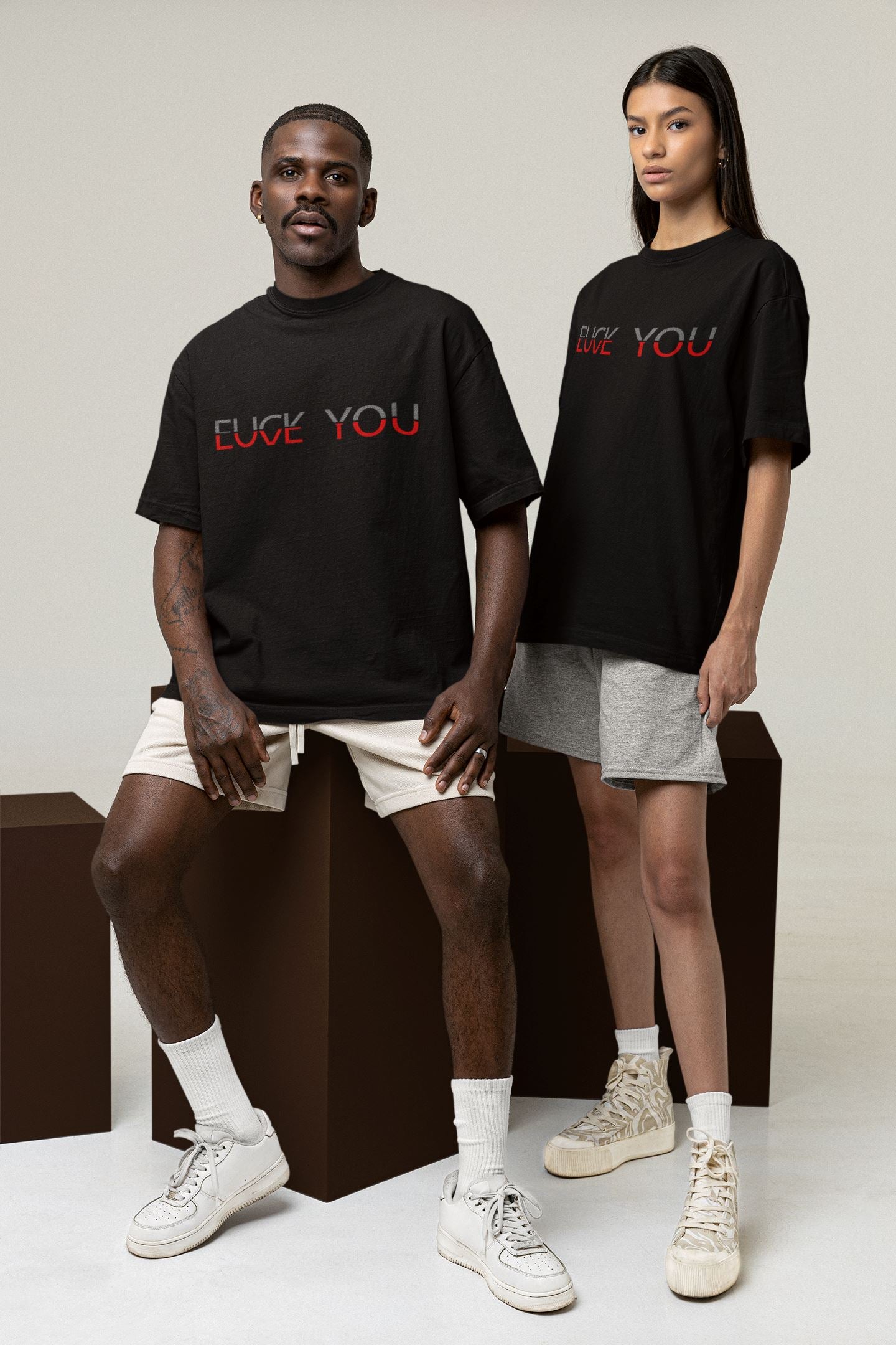 Fuck You Love You Soulmates Design Unisex-T-Shirt Soulmates