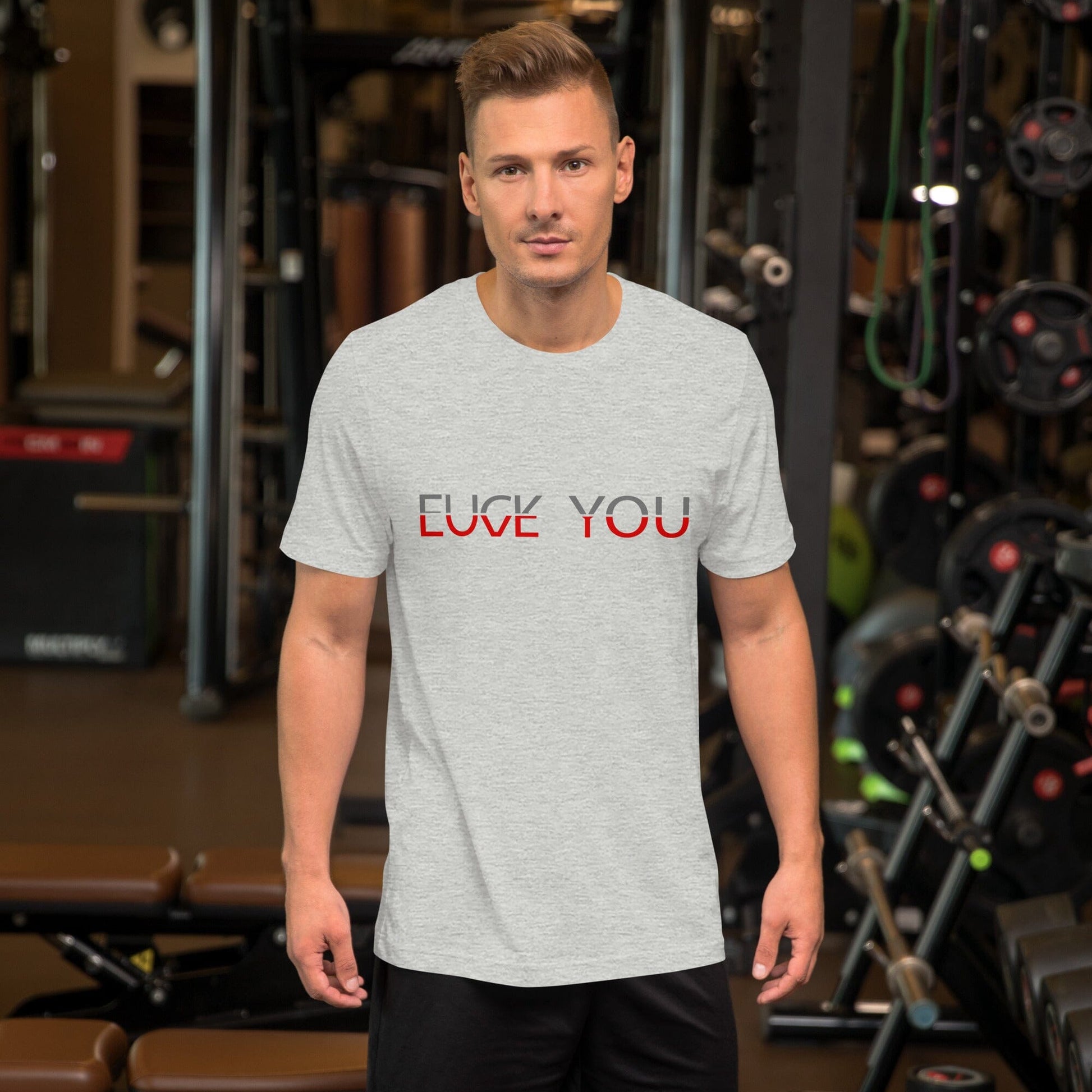 Fuck You Love You Soulmates Design Unisex-T-Shirt Soulmates Athletisch Heather S