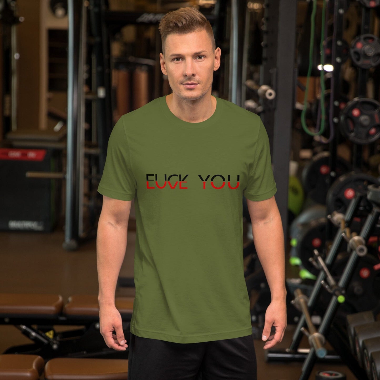 Fuck You Love You Soulmates Design Unisex-T-Shirt Soulmates Olive S
