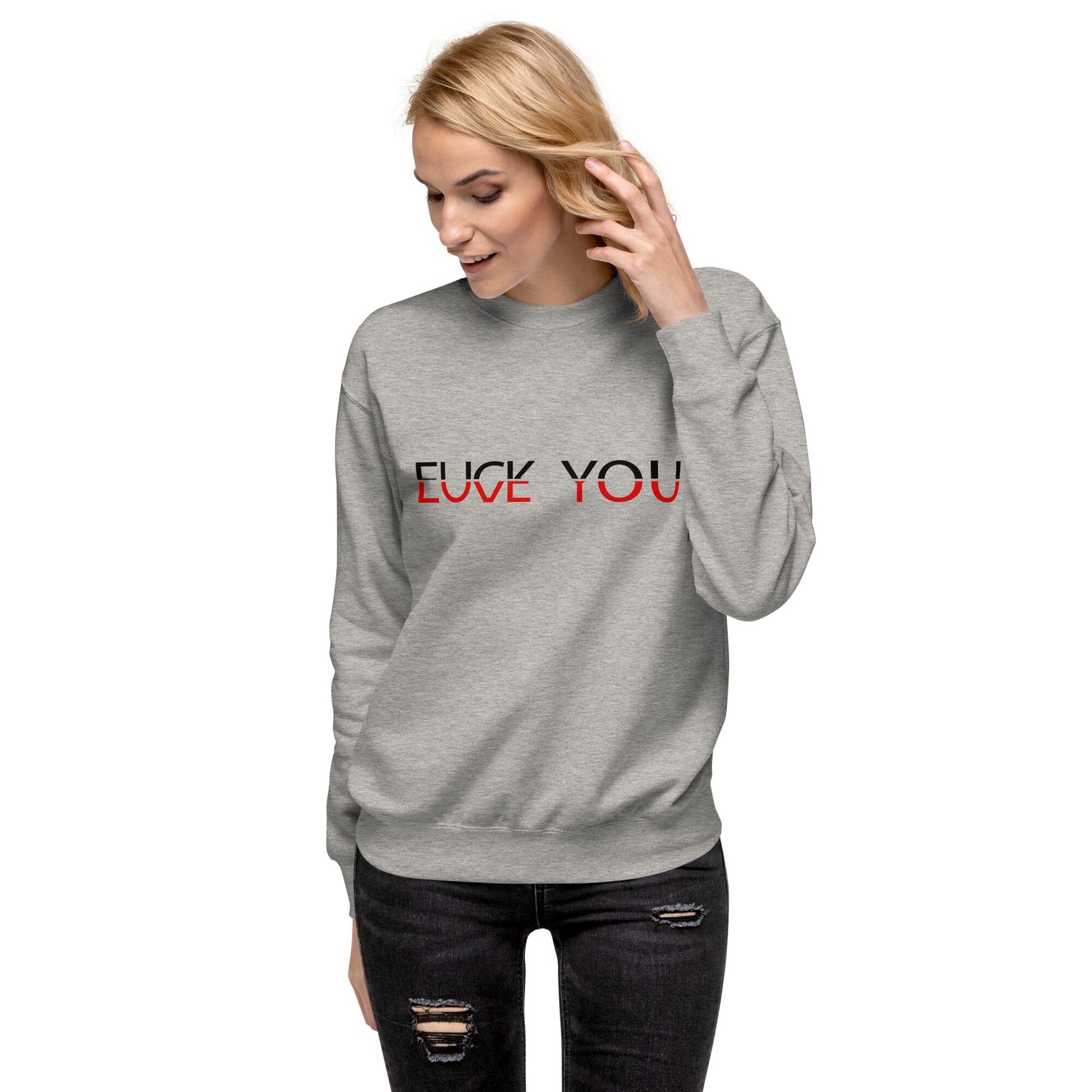 Fuck You Love You Unisex-Premium-Pullover Soulmates Carbon Grey S