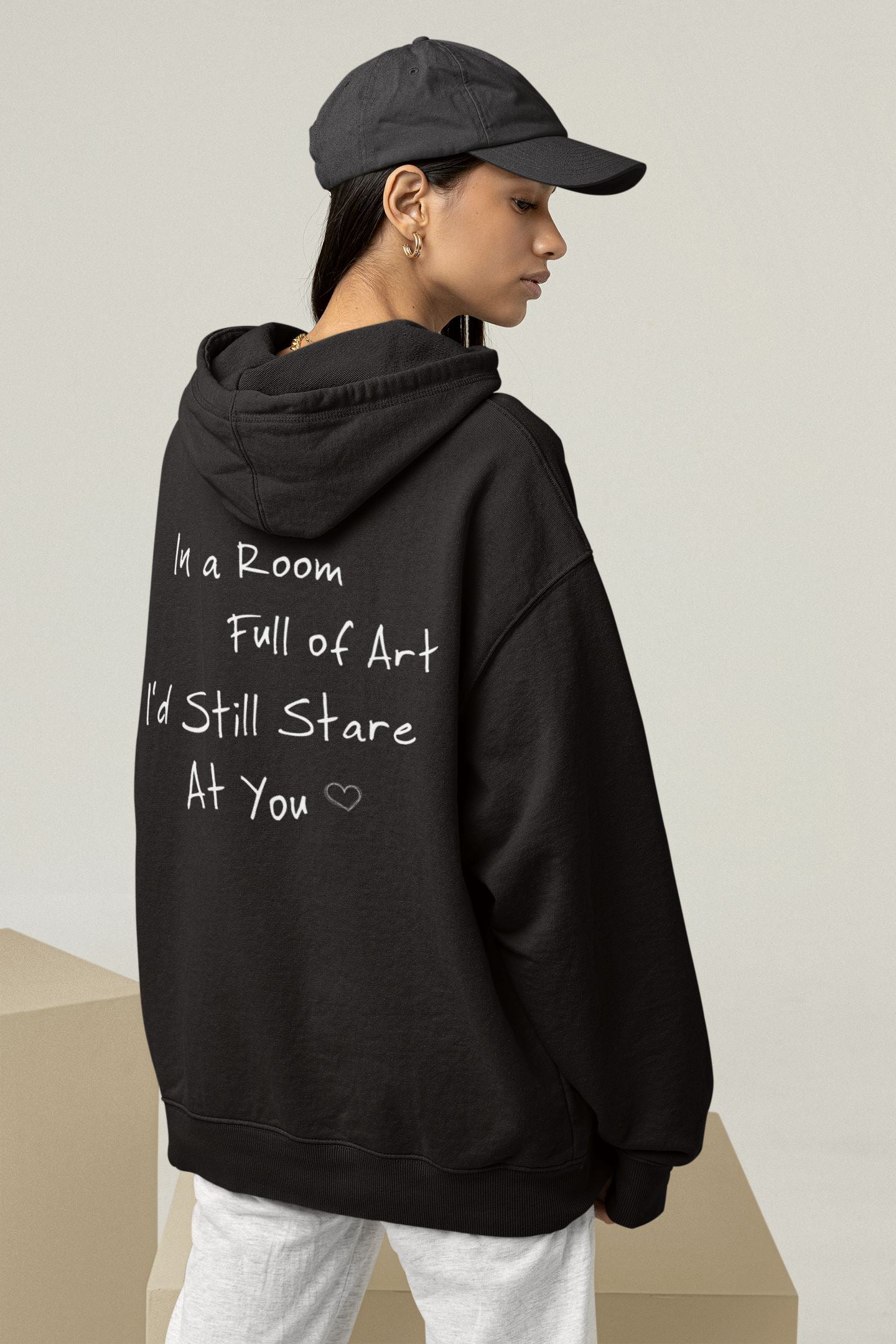 In a Room Full of Art I'd still Stare at You - Unisex Oversized Organic Hoodie Slammer Oversized Hoodie ST/ST Shirtee