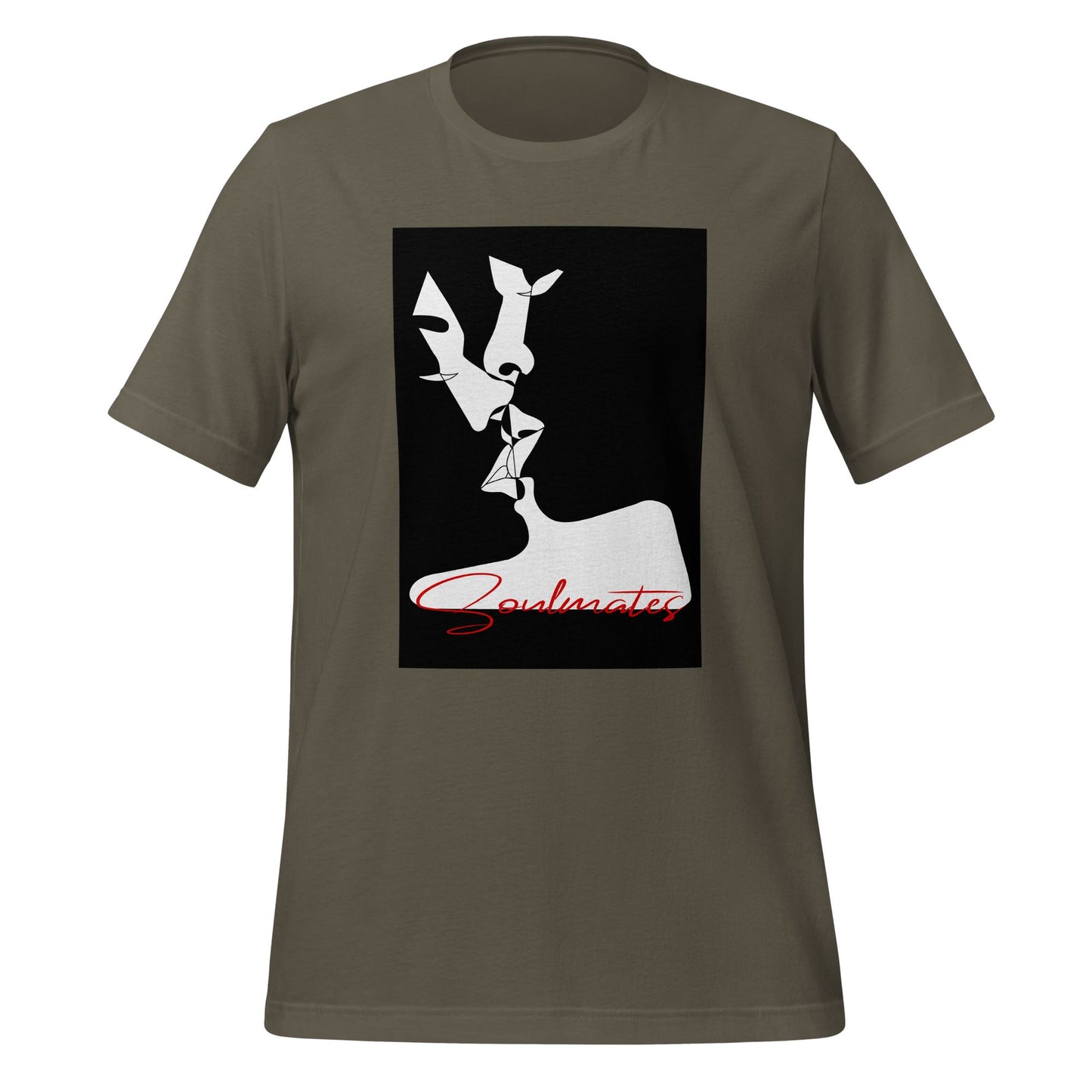 Kissing Soulmates Abstraktes Design - Black and White Unisex-T-Shirt Soulmates Armee S