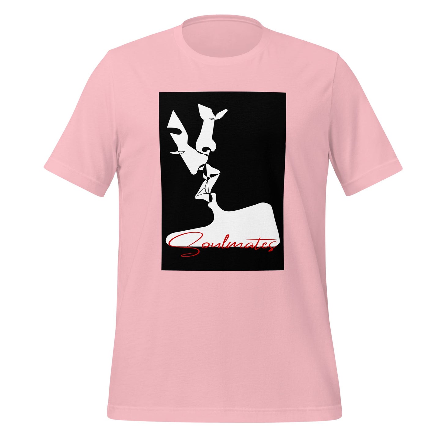 Kissing Soulmates Abstraktes Design - Black and White Unisex-T-Shirt Soulmates Pink S