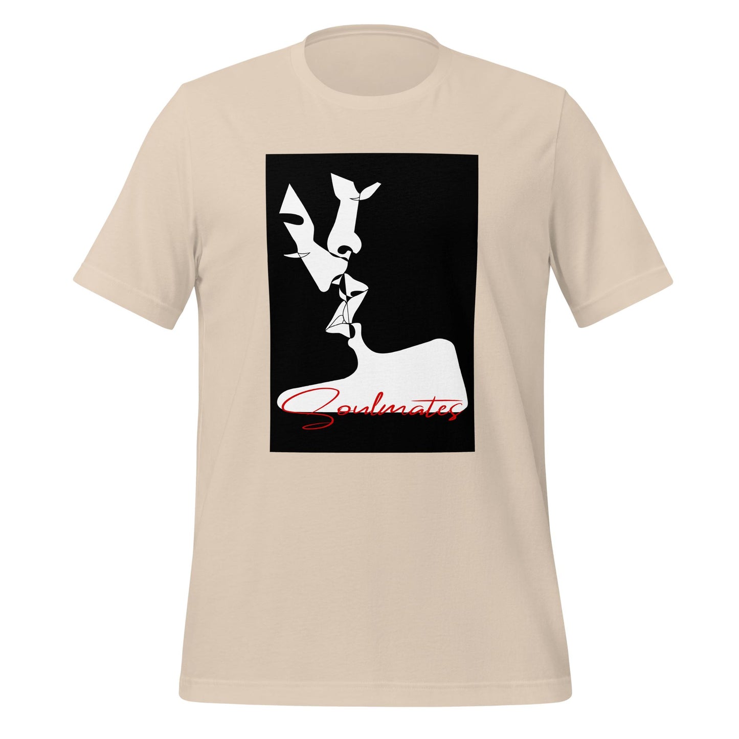 Kissing Soulmates Abstraktes Design - Black and White Unisex-T-Shirt Soulmates Soft Cream S