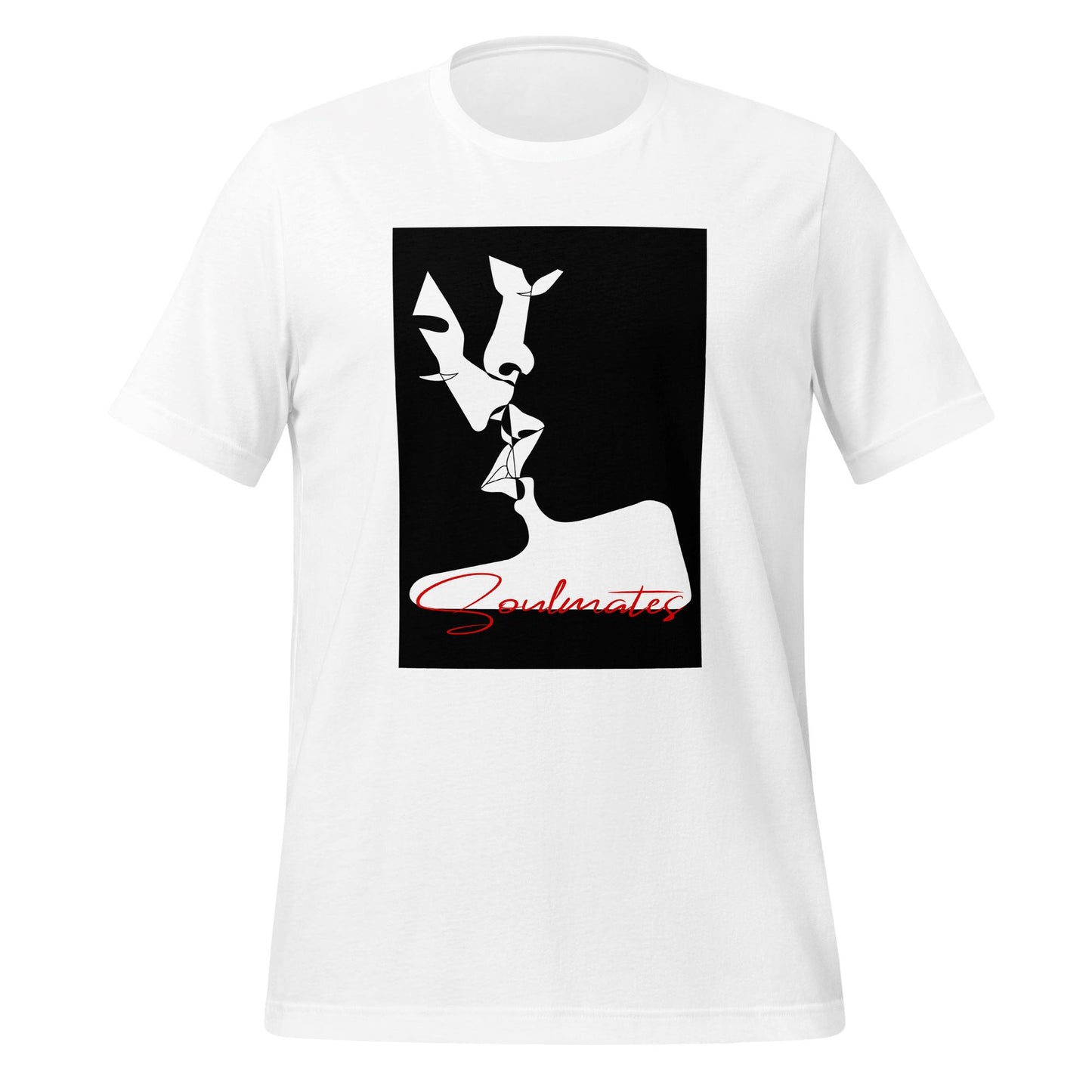 Kissing Soulmates Abstraktes Design - Black and White Unisex-T-Shirt Soulmates Weiß S