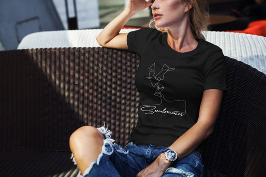 Kissing Soulmates Schlichtes Modernes Design Unisex-T-Shirt Soulmates