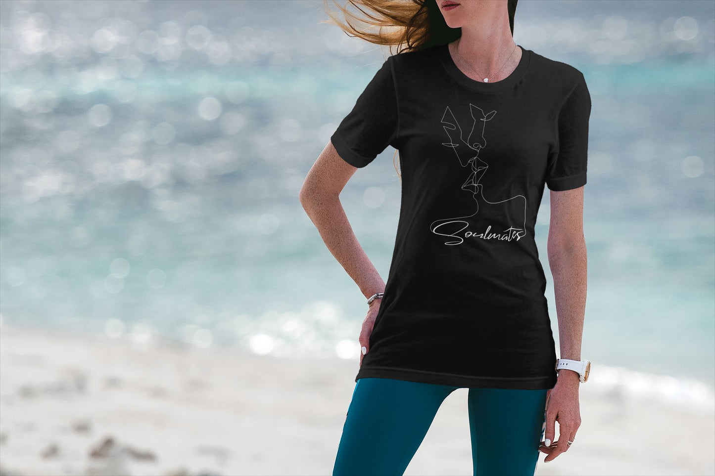 Kissing Soulmates Schlichtes Modernes Design Unisex-T-Shirt Soulmates