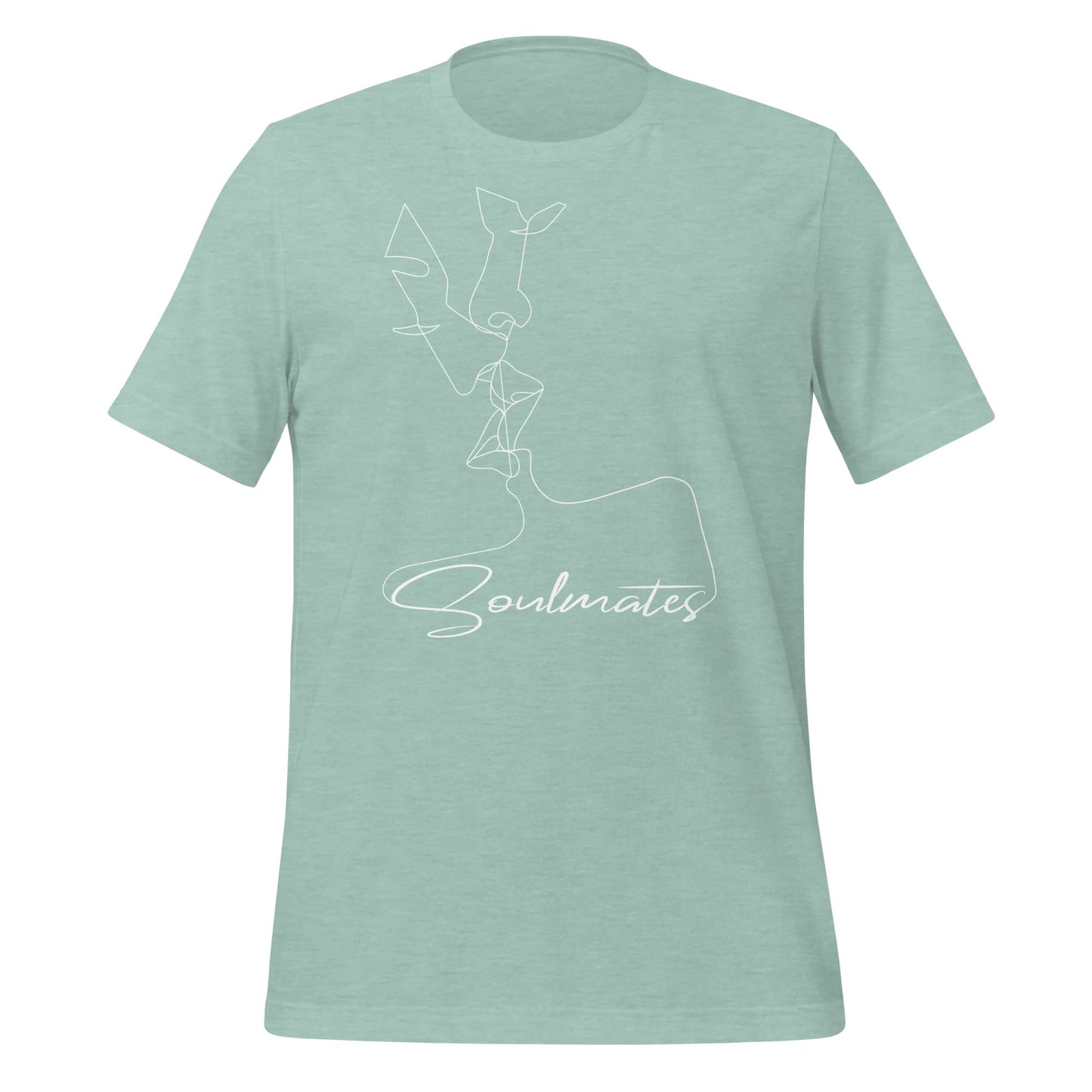 Kissing Soulmates Schlichtes Modernes Design Unisex-T-Shirt Soulmates Heather Prisma Staubblau S