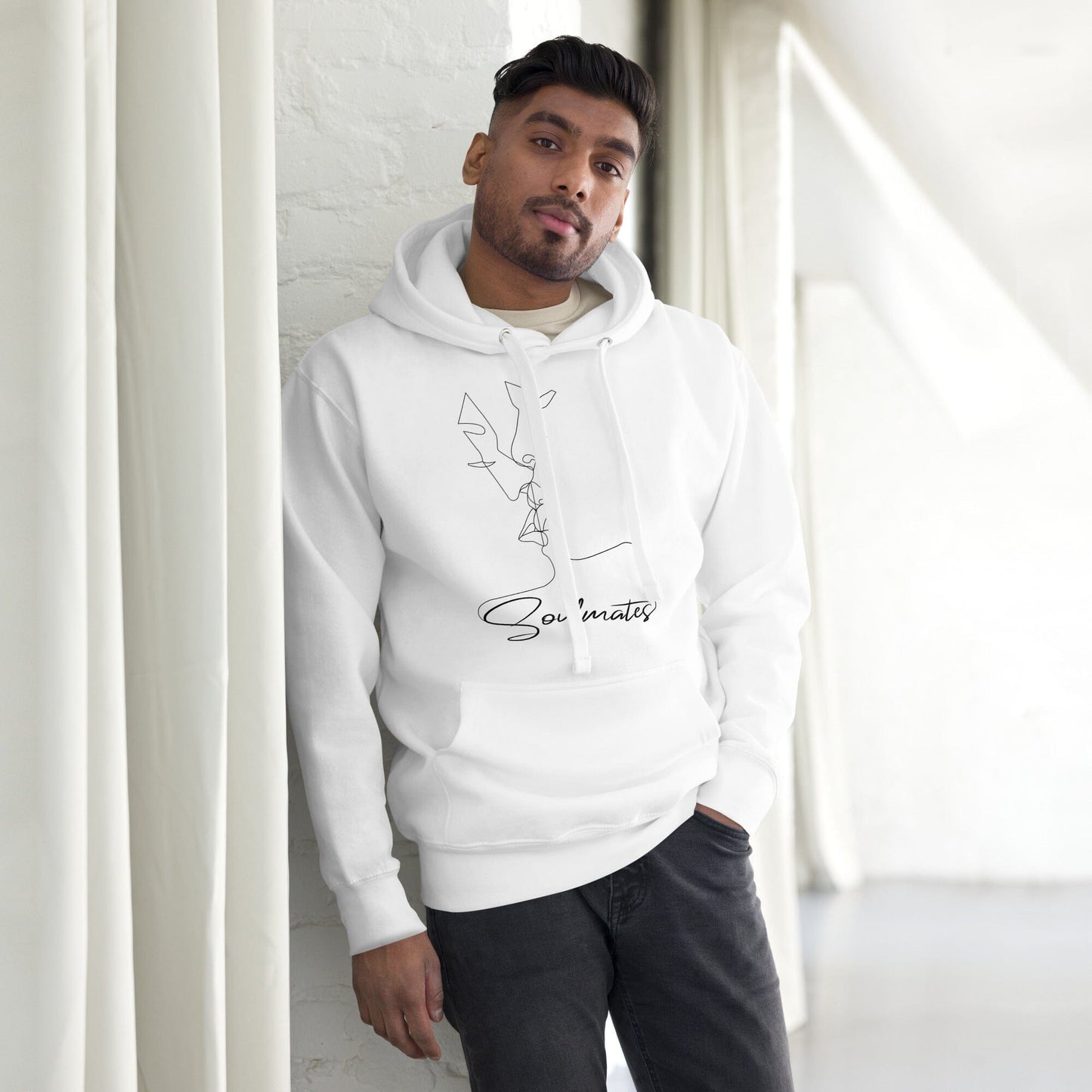 Kissing Soulmates Schlichtes Modernes Soulmates Design Unisex-Kapuzenpullover Soulmates