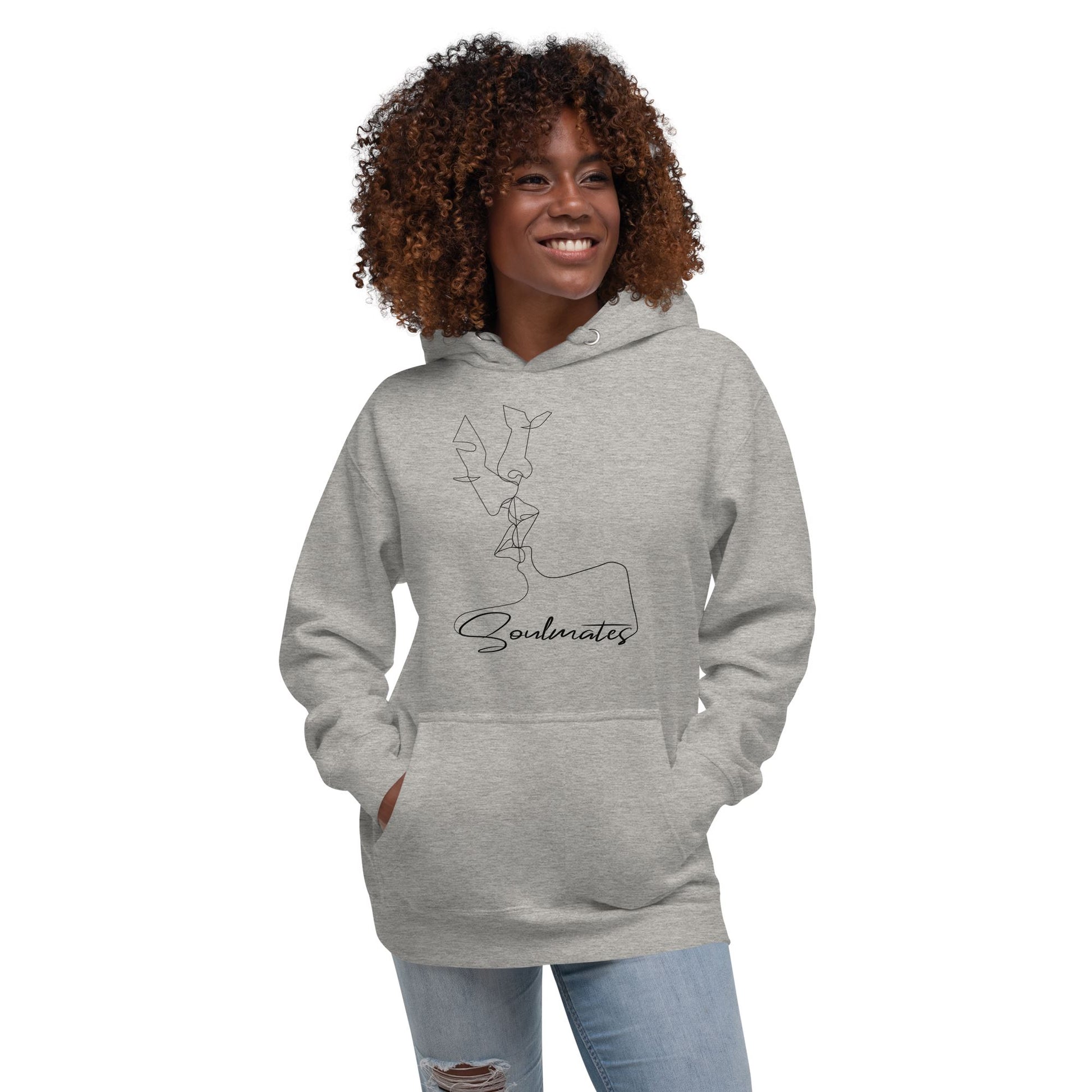 Kissing Soulmates Schlichtes Modernes Soulmates Design Unisex-Kapuzenpullover Soulmates Carbon Grey S