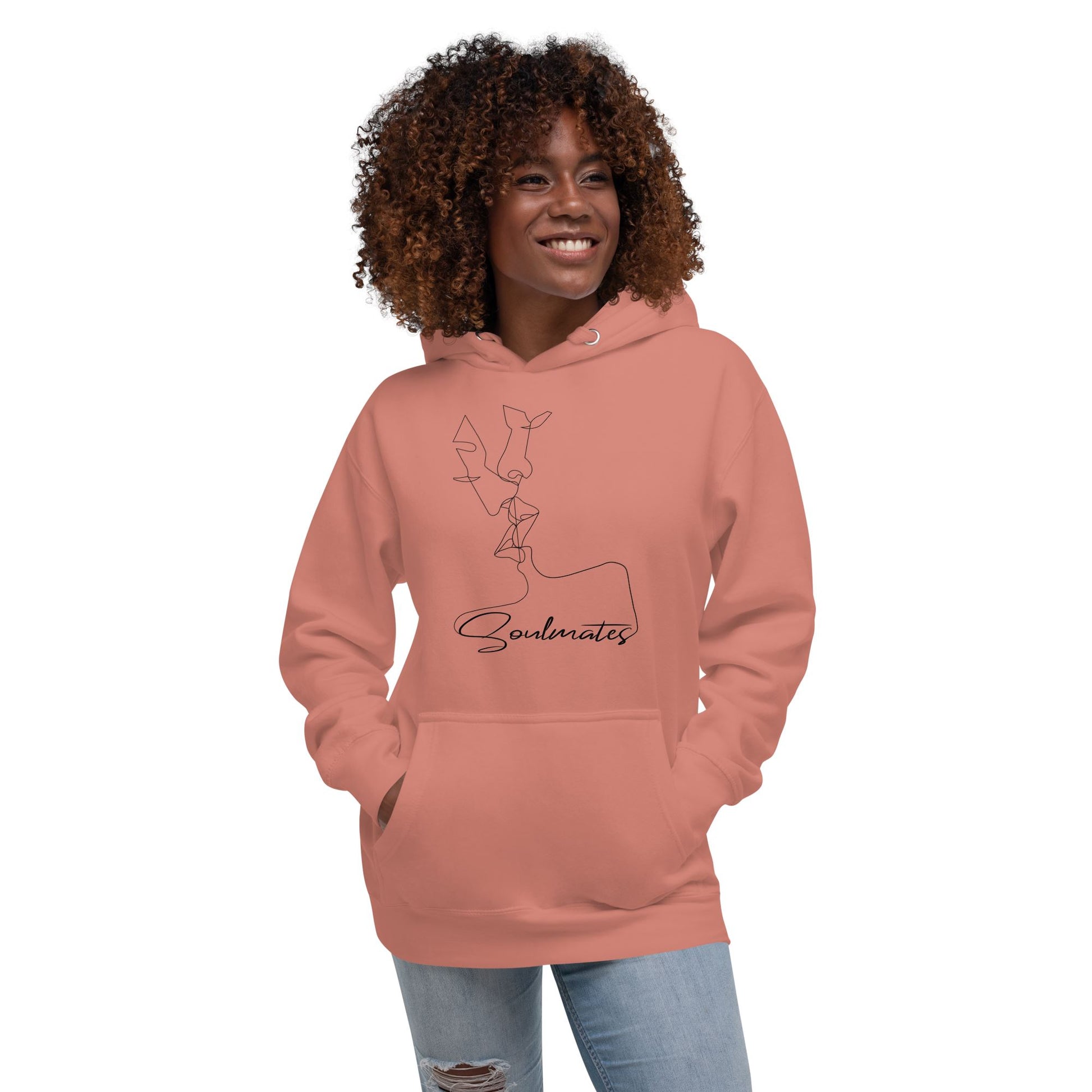 Kissing Soulmates Schlichtes Modernes Soulmates Design Unisex-Kapuzenpullover Soulmates Dusty Rose S