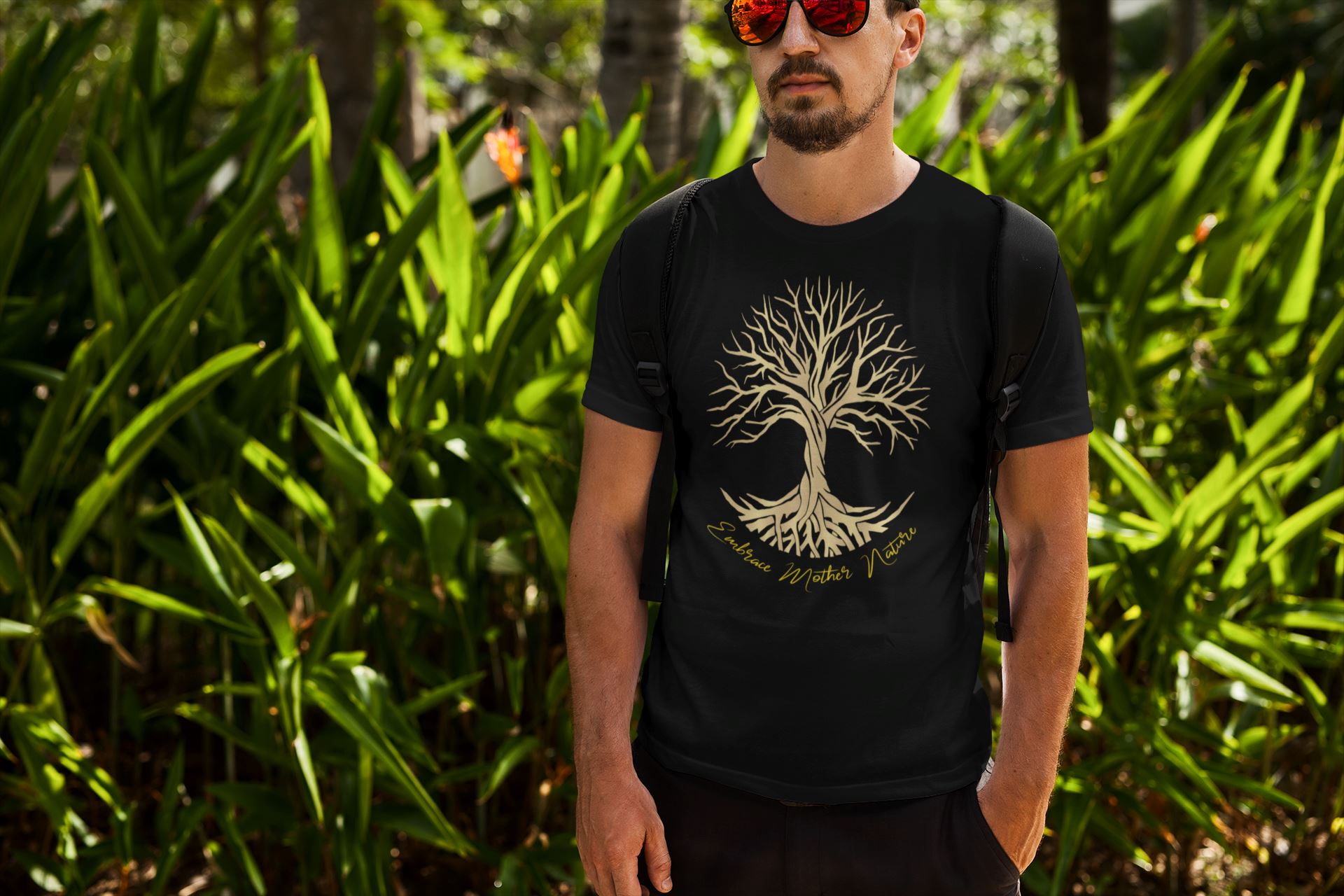 Lebensbaum, Embrace Mother Nature. Unisex-Bio-Baumwoll-T-Shirt Soulmates