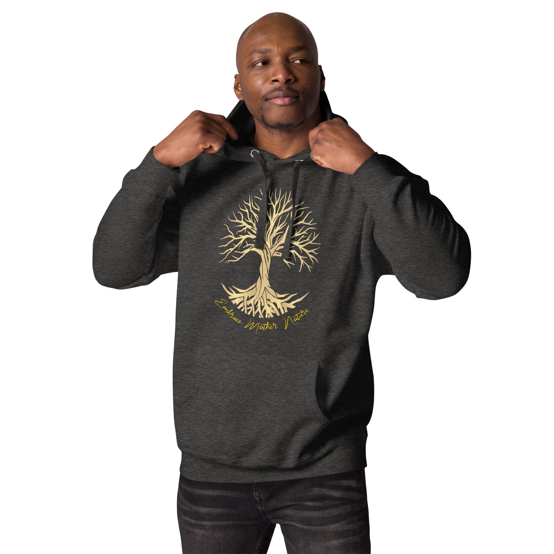 Lebensbaum, Embrace Mother Nature Unisex-Kapuzenpullover Soulmates Charcoal Heather S