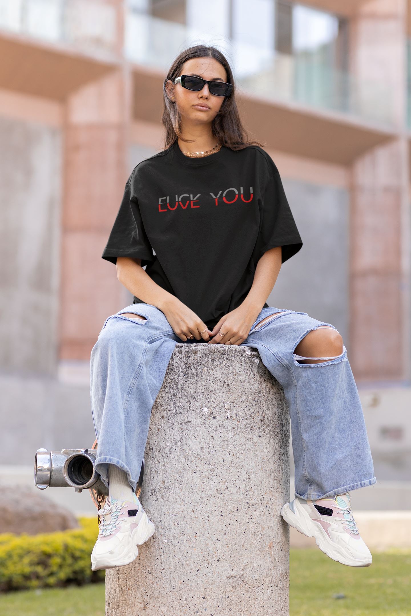 Love You Fuck You - Organic Oversized Shirt Blaster Oversized Shirt ST/ST Shirtee