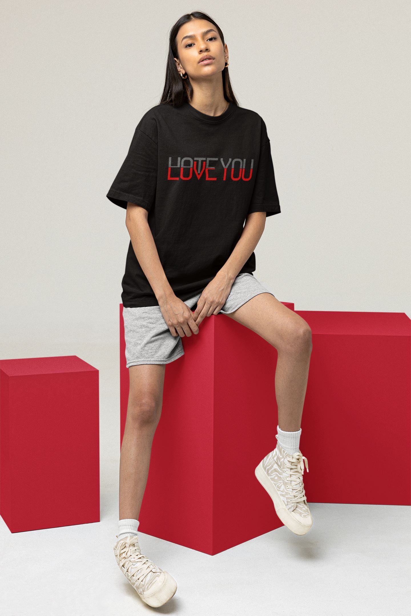 Love You Hate You - Organic Oversized Shirt Blaster Oversized Shirt ST/ST Shirtee
