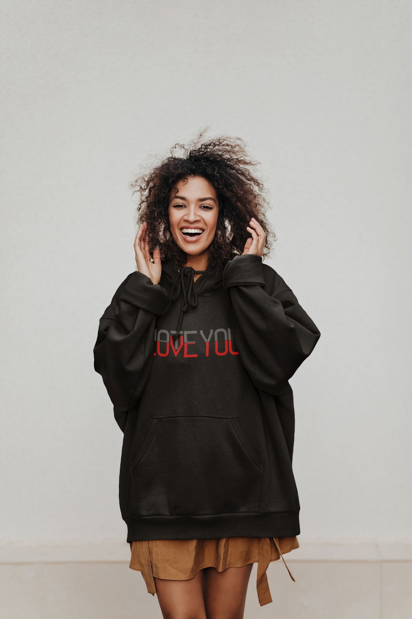 Love You Hate You - Unisex Oversized Organic Hoodie Slammer Oversized Hoodie ST/ST Shirtee