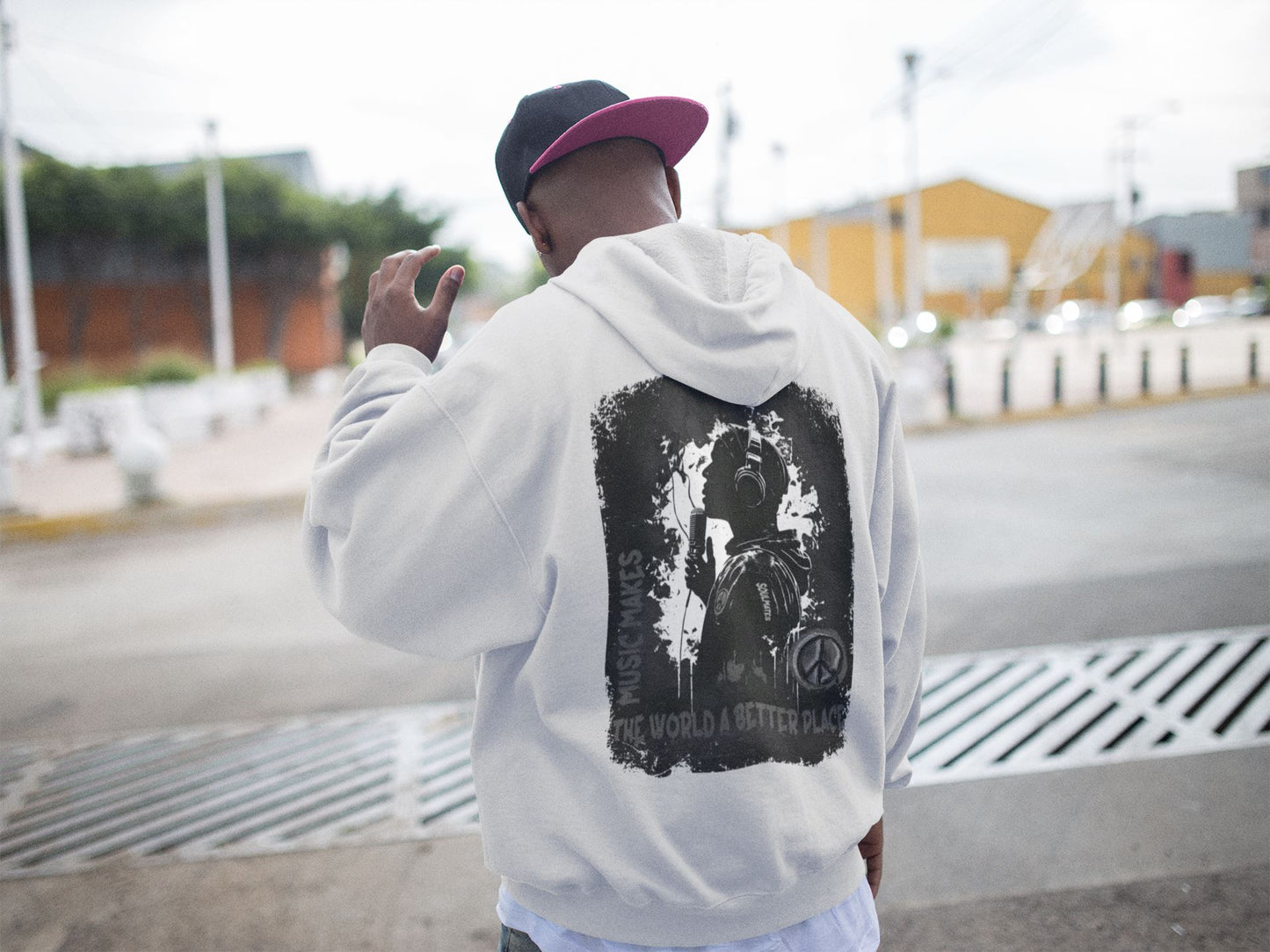 Music makes the World a better Place - Unisex Oversized Organic Hoodie Slammer Oversized Hoodie ST/ST Shirtee