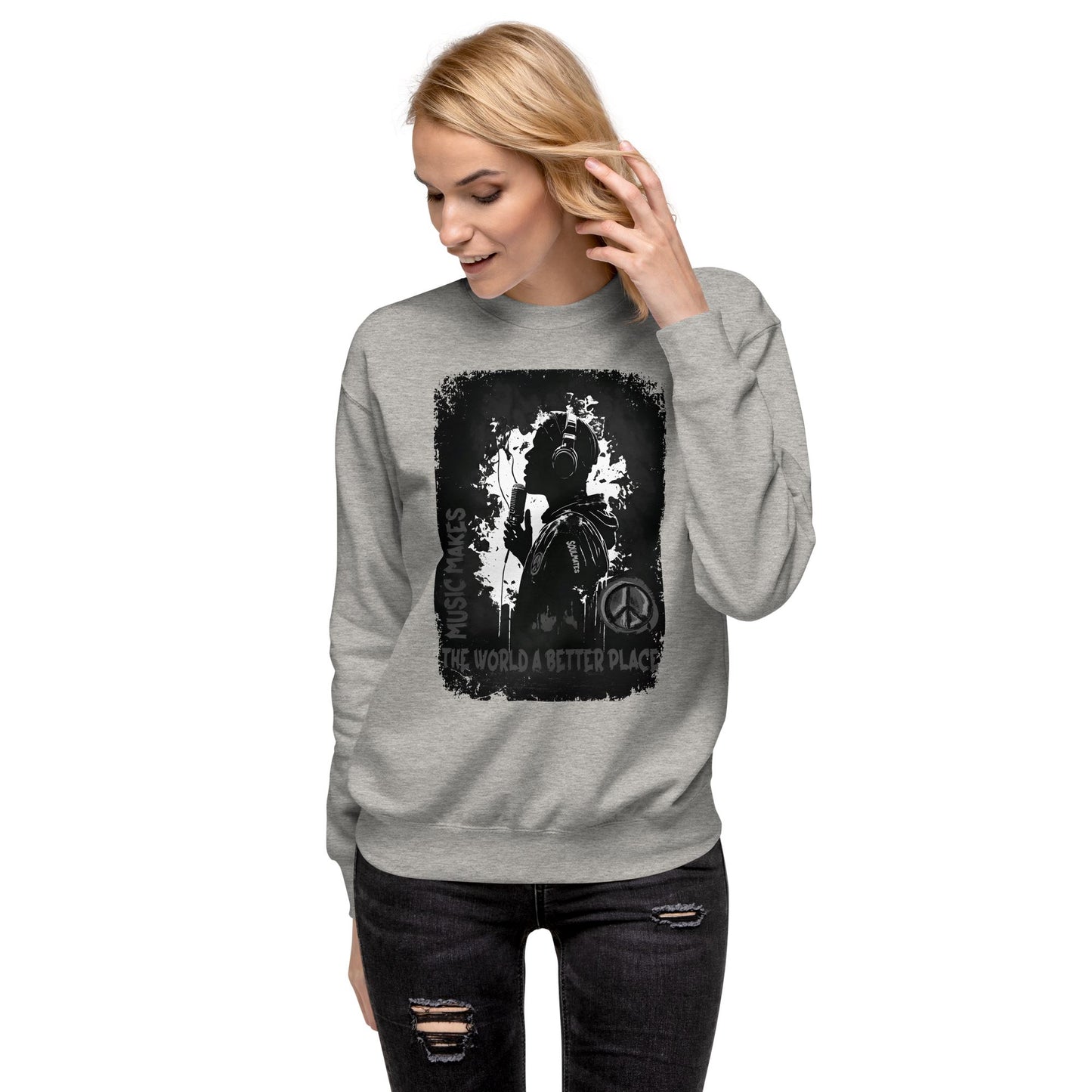 Music makes the World a better Place. Unisex-Premium-Pullover Soulmates Carbon Grey S