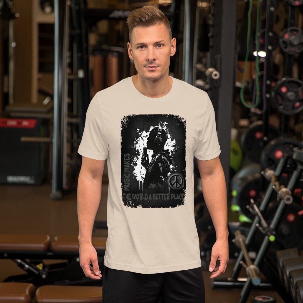 Music makes the World a better Place. Unisex-T-Shirt Soulmates Soft Cream S