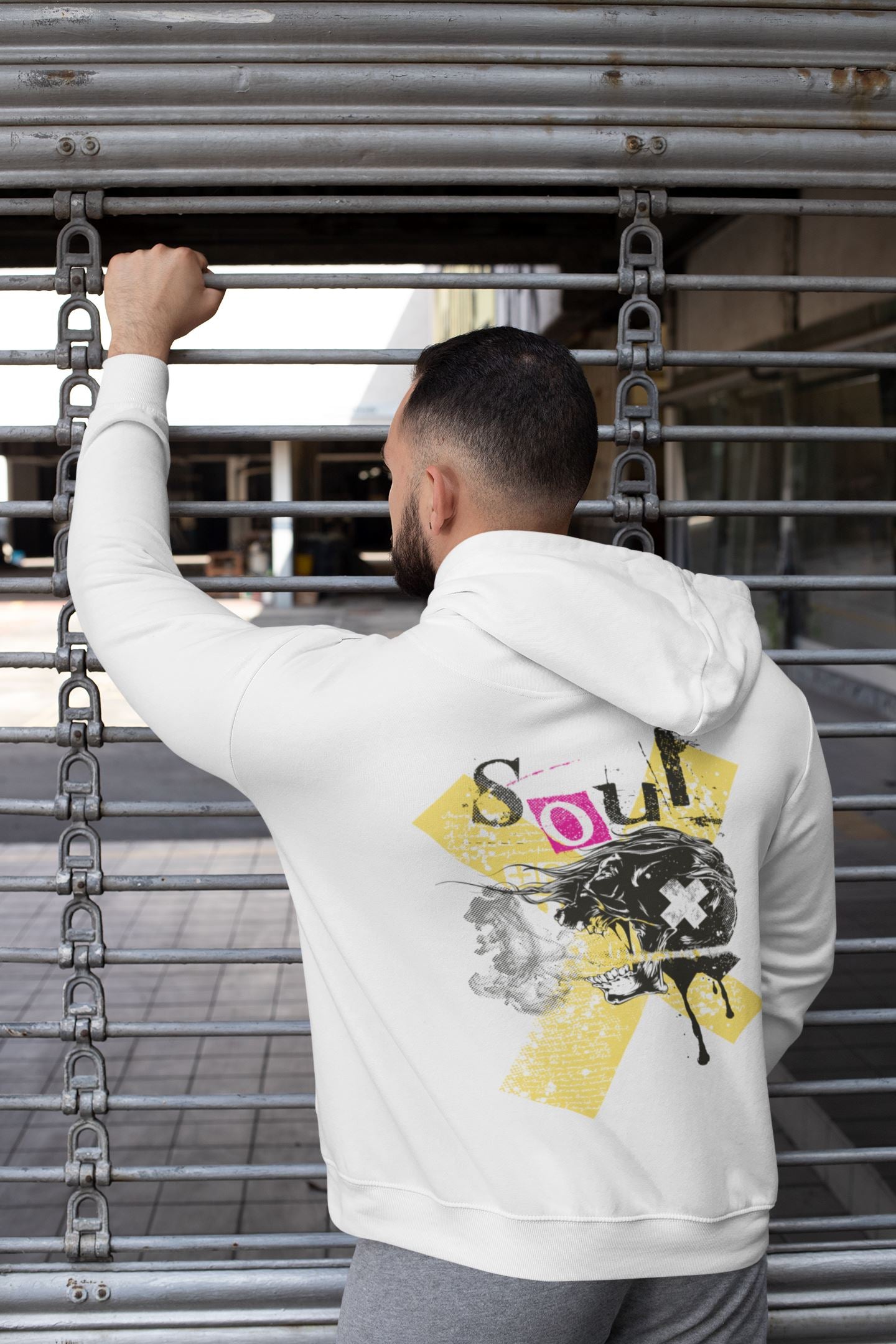 Screaming Side Face Skull - Soulmates Design. Unisex-Kapuzenpullover Soulmates