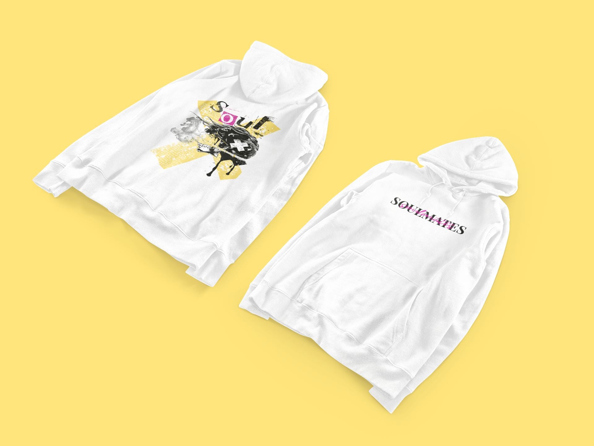 Screaming Side Face Skull - Soulmates Design. Unisex-Kapuzenpullover Soulmates