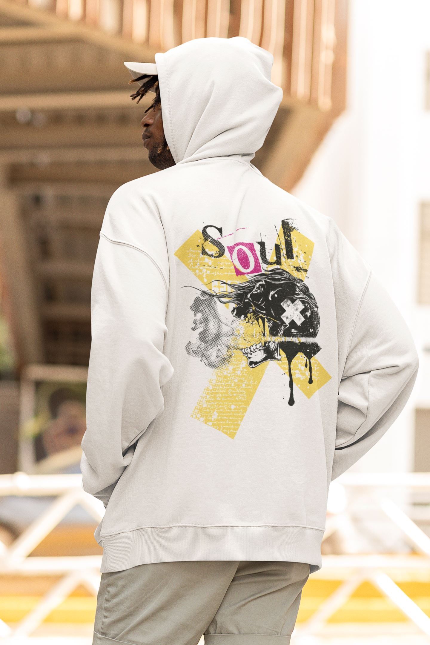 Screaming Side Face Skull - Soulmates Design. Unisex-Kapuzenpullover Soulmates